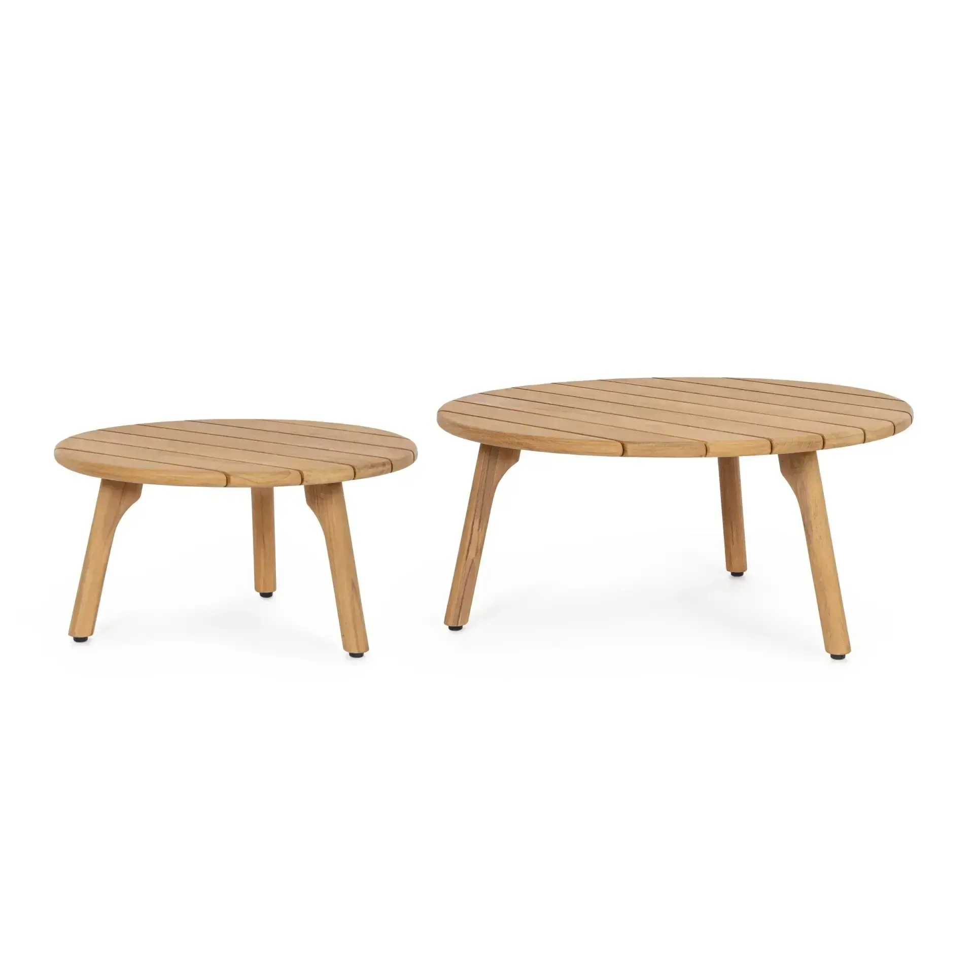 Zestaw stolików GARITA Ø60 + Ø80a Bizzotto brązowy drewno teak