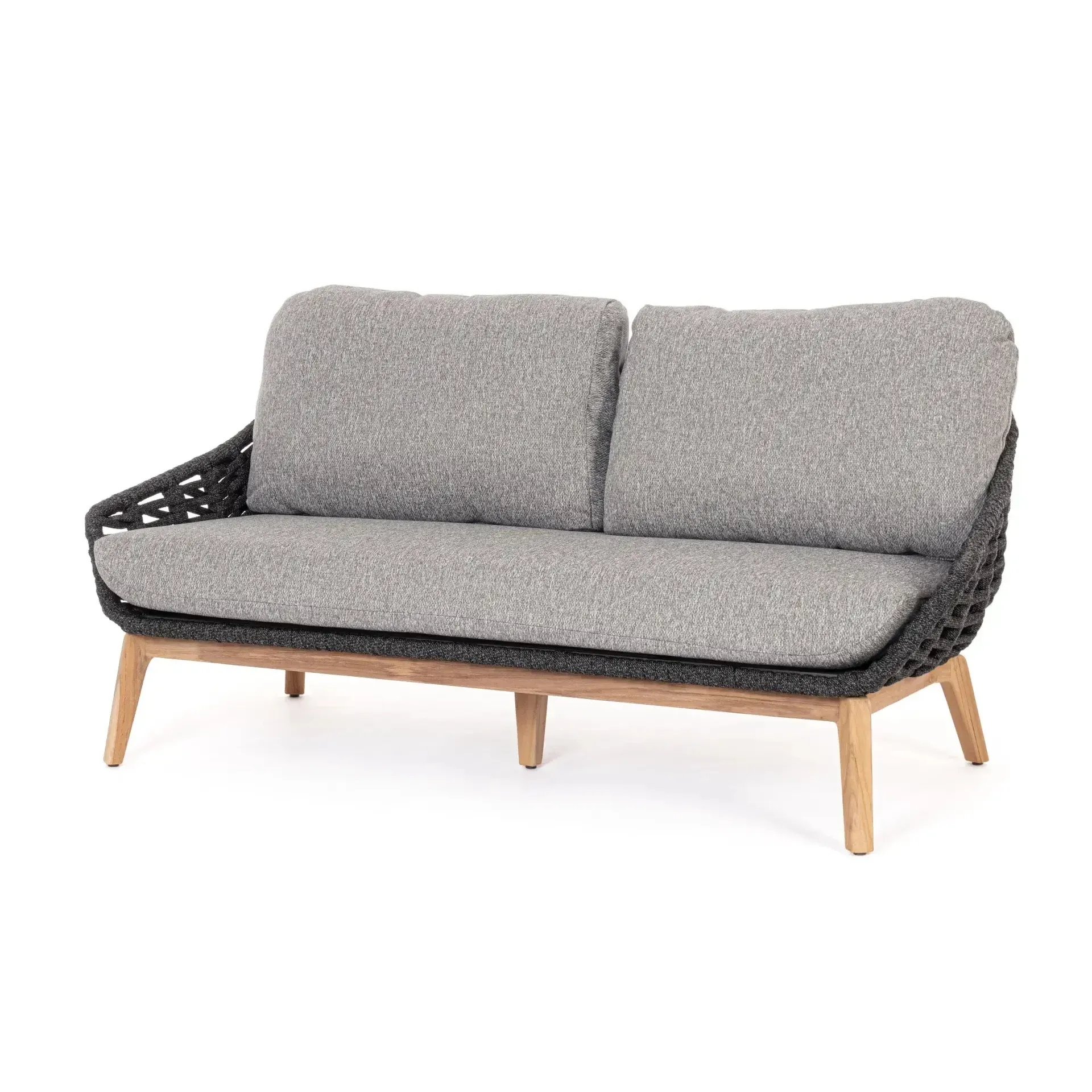 Sofa ogrodowa 3 osobowa TAMIRES 168x88 Bizzotto antracytowa drewno teak