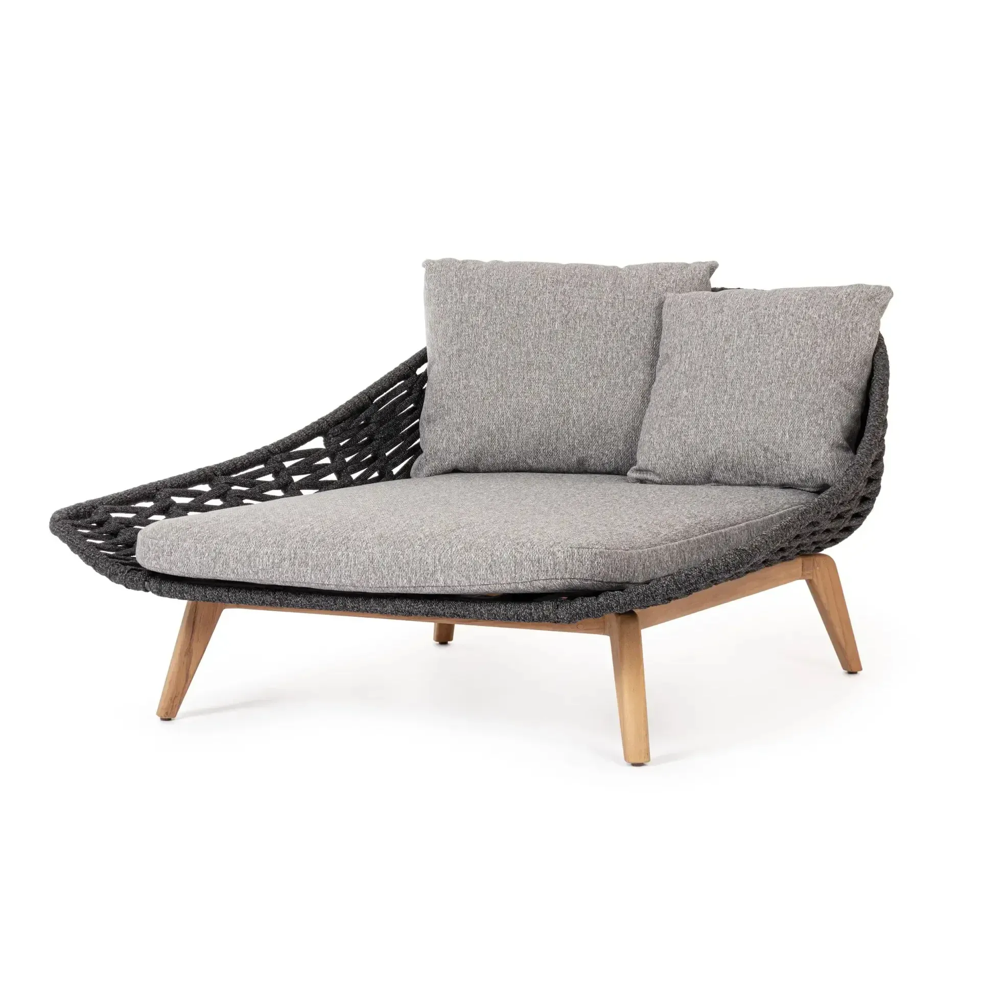 Łóżko ogrodowe TAMIRES 136,5x161 Bizzotto antracytowe drewno teak