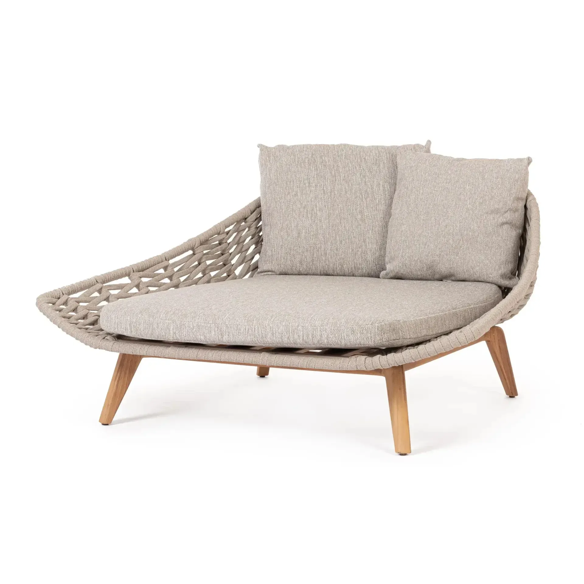 Łóżko ogrodowe TAMIRES 136,5x161 Bizzotto beżowe drewno teak