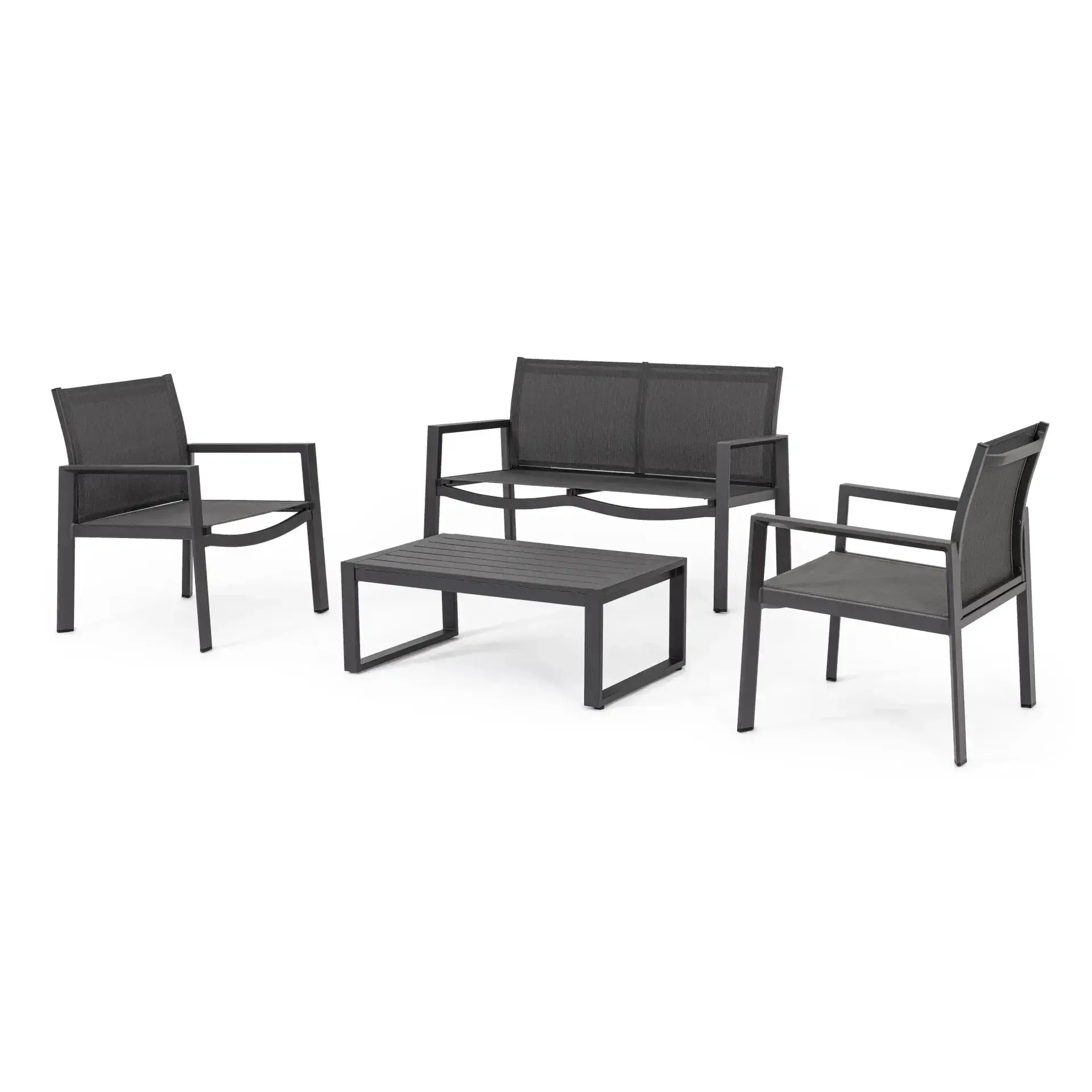 Komplet mebli ogrodowych KALLEN  Bizzotto antracytowy aluminium