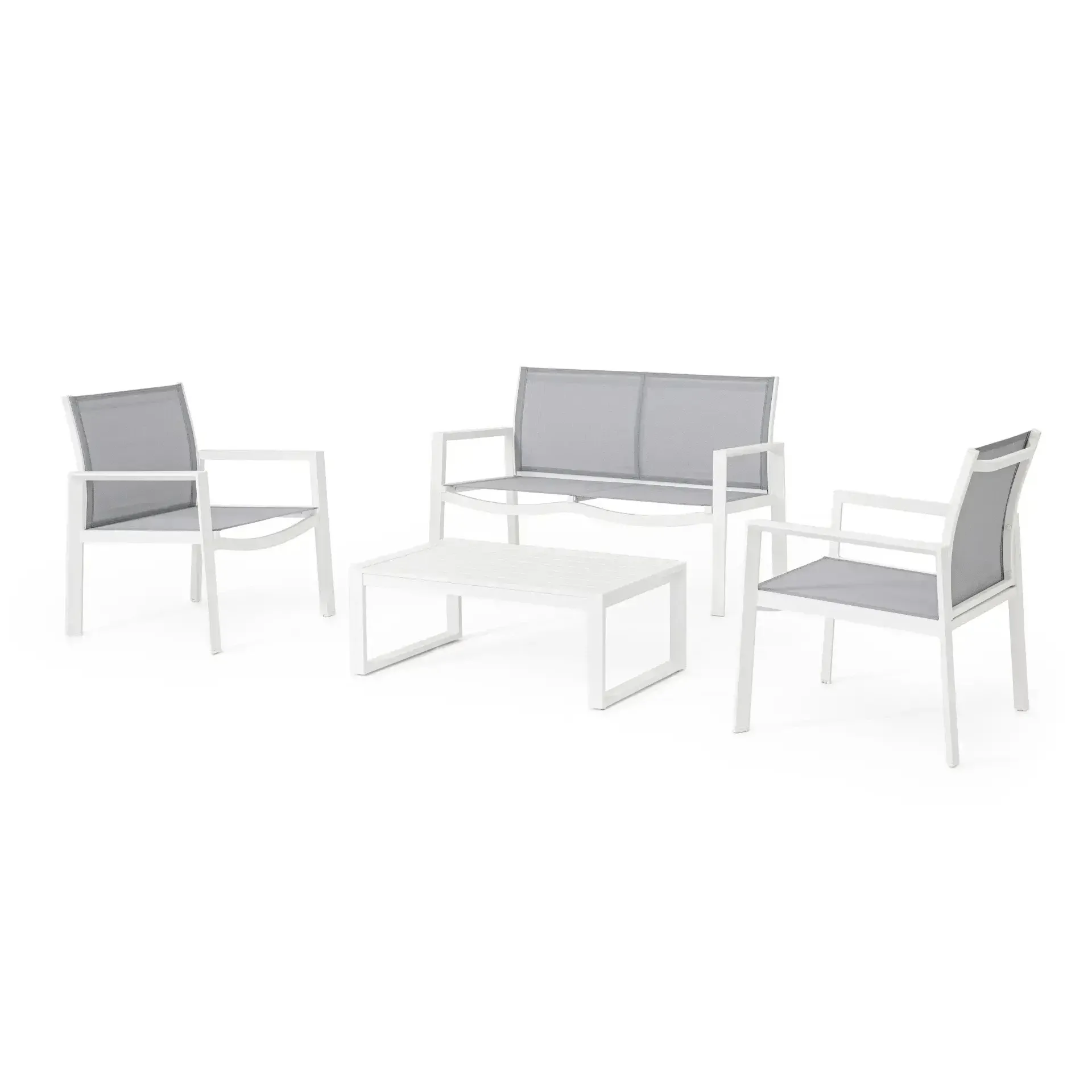 Komplet mebli ogrodowych KALLEN  Bizzotto biały aluminium