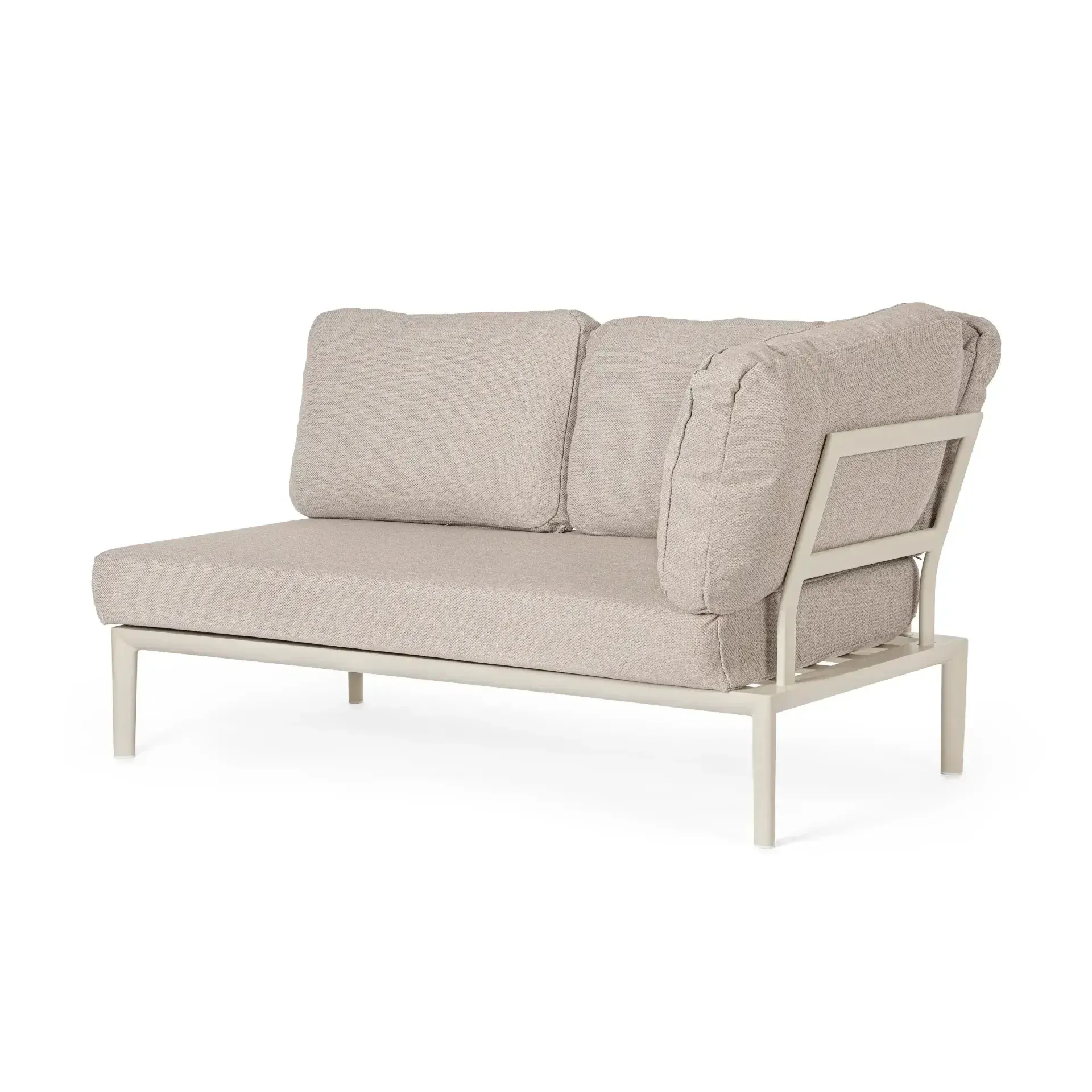 Sofa narożna GERALD 150x80 Bizzotto beżowa aluminium