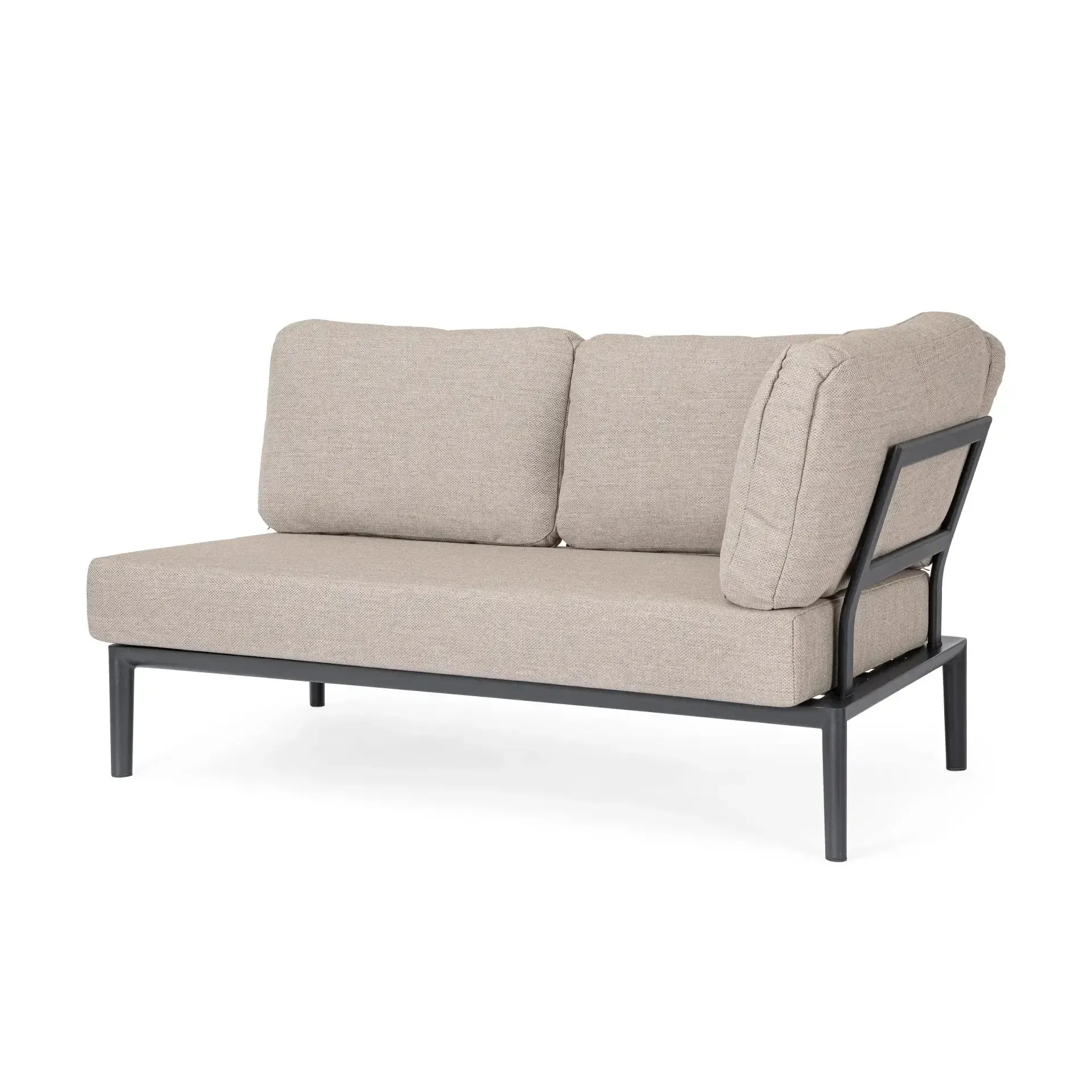 Sofa narożna GERALD 150x80 Bizzotto antracytowa aluminium