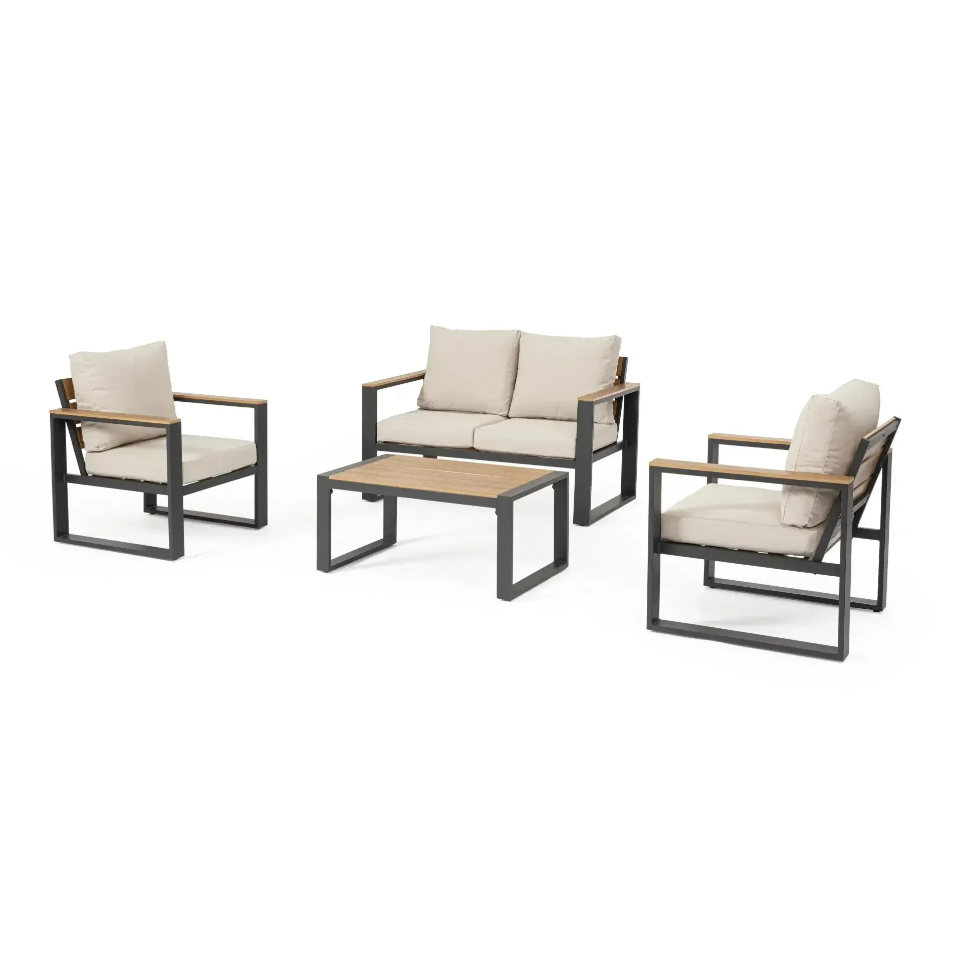 Zestaw mebli ogrodowych LEANDRO Bizzotto beżowy aluminium