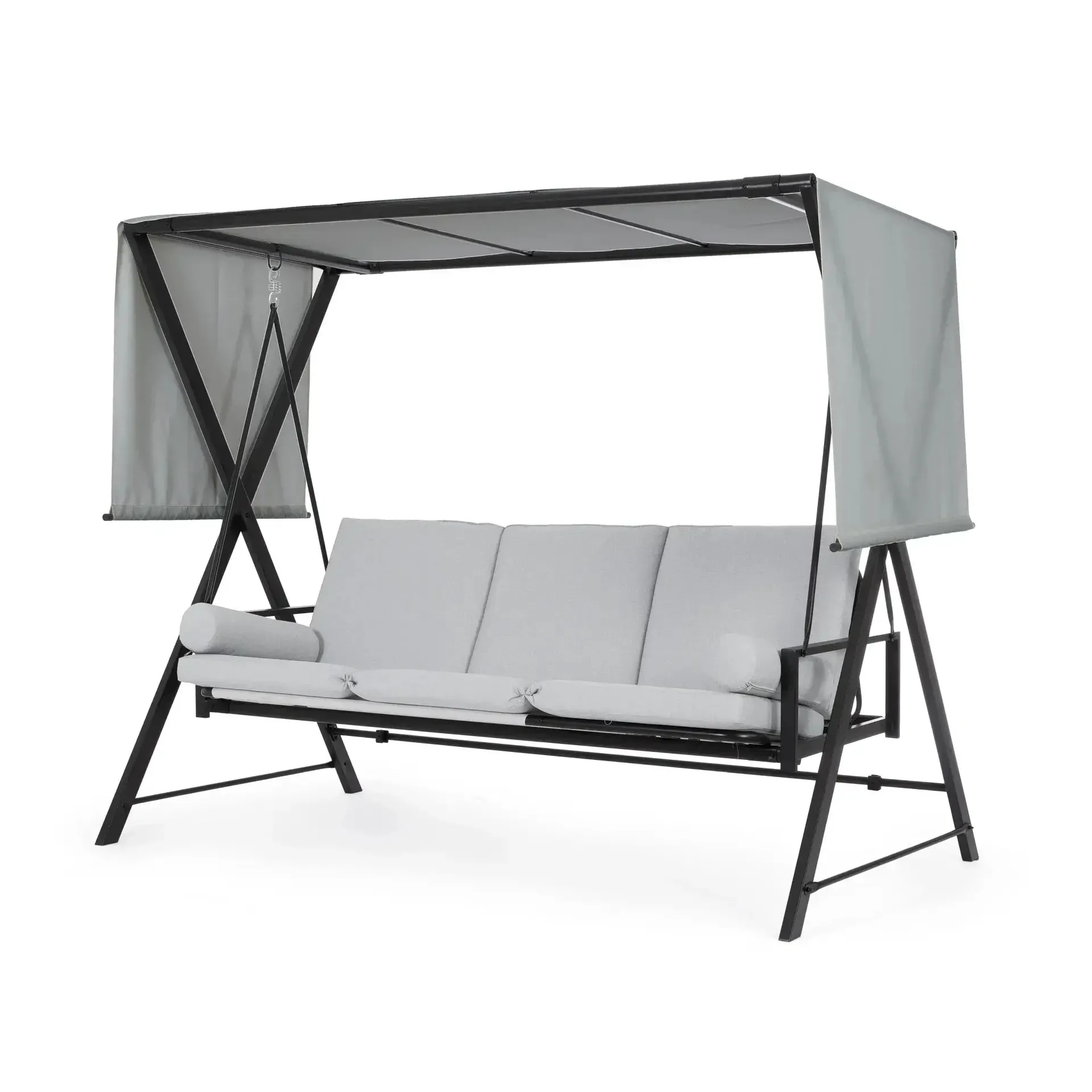 Huśtawka ogrodowa 3 osobowa POMPEI 223x128 Bizzotto antracytowa stal