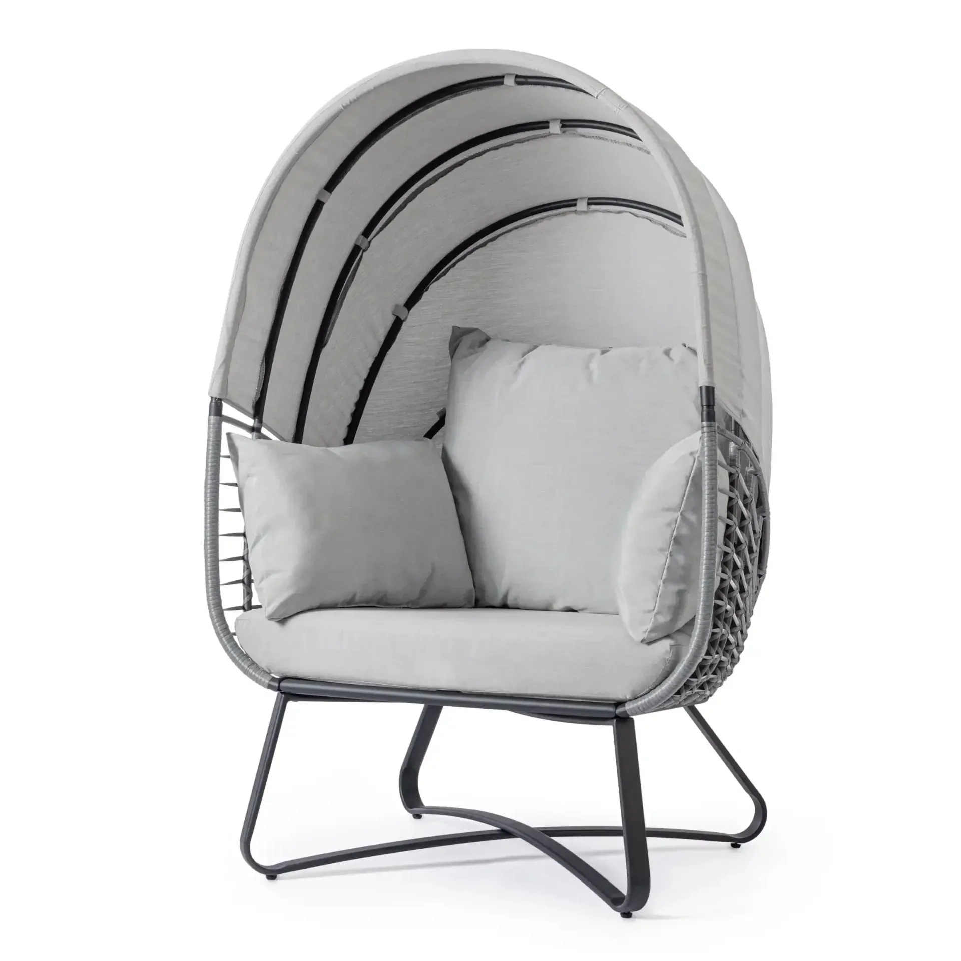 Fotel ogrodowy z baldachimem ELDON 100x90 Bizzotto szary stal