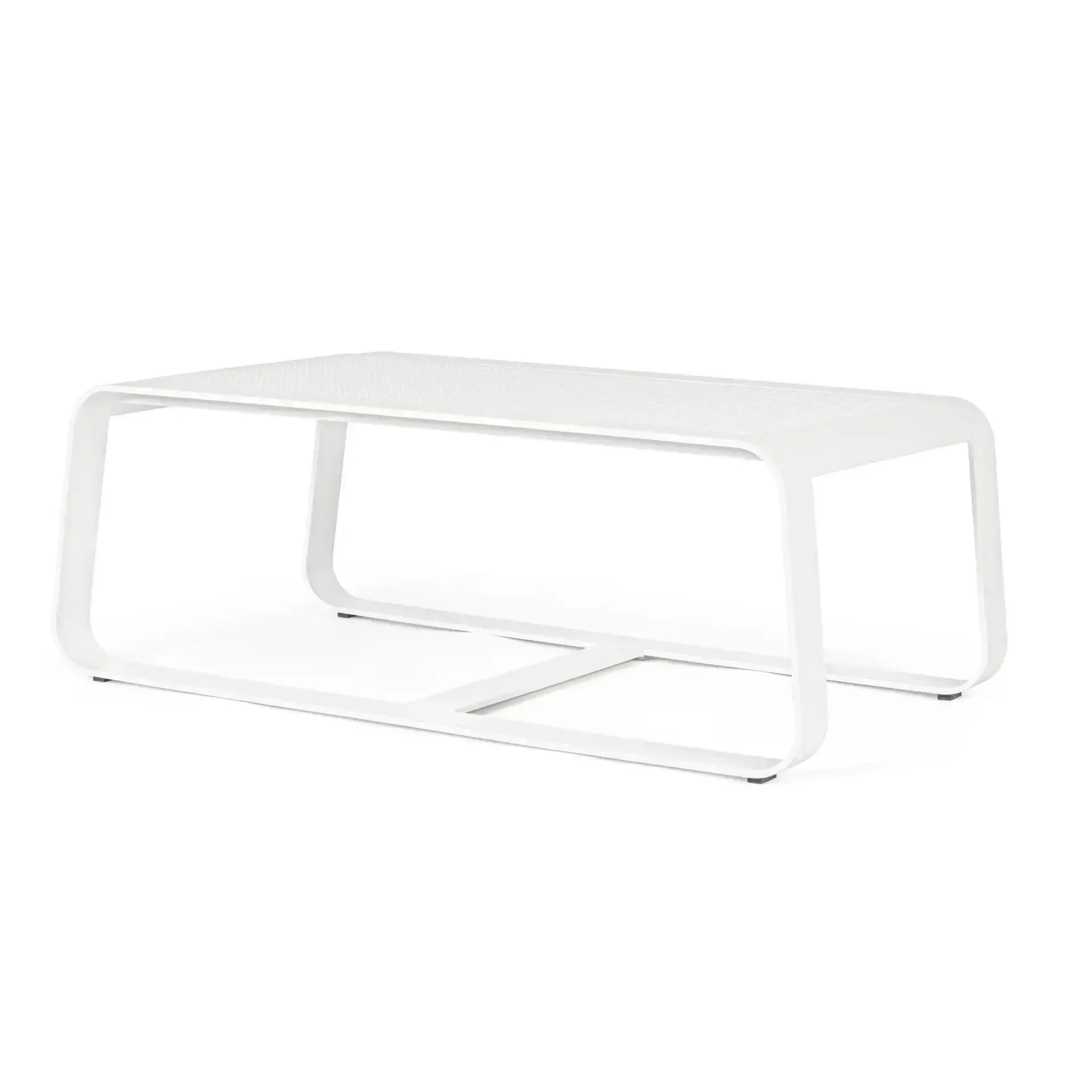 Stolik kawowy ogrodowy MERRIGAN 105x62 Bizzotto biały aluminium