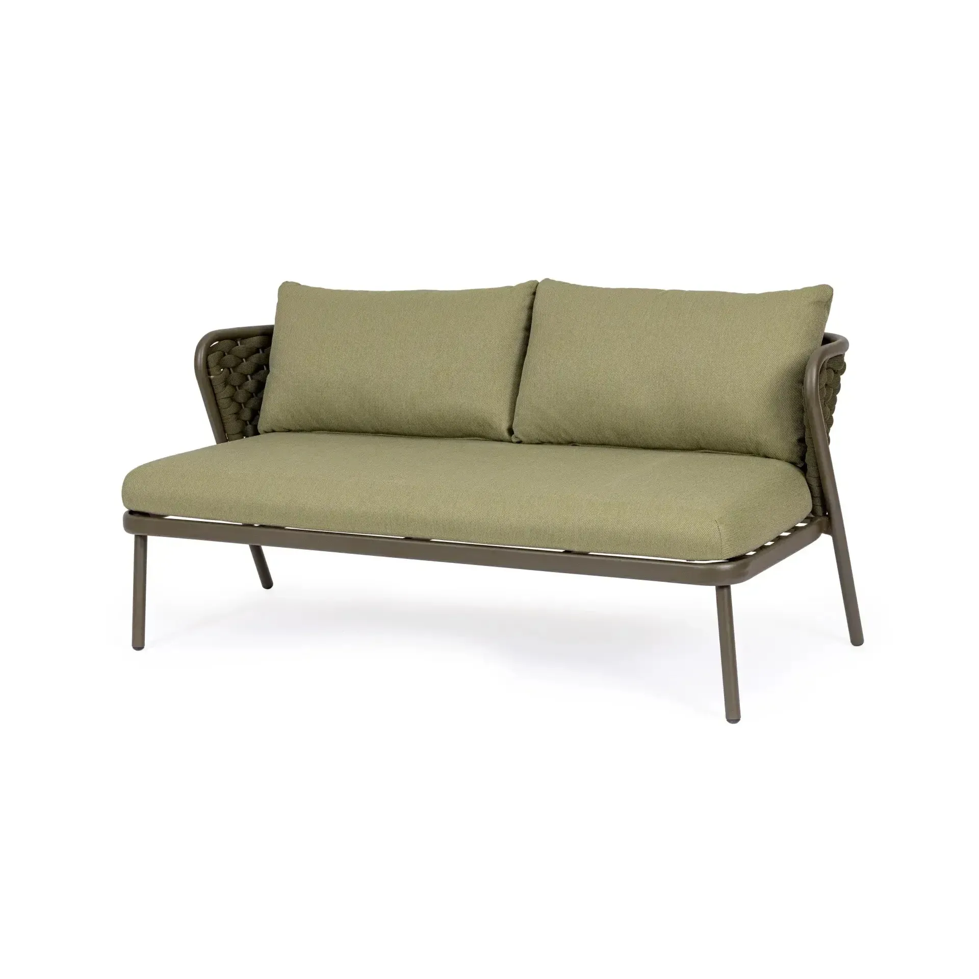 Sofa 2 osobowa HARLOW 165x77 Bizzotto brązowa aluminium