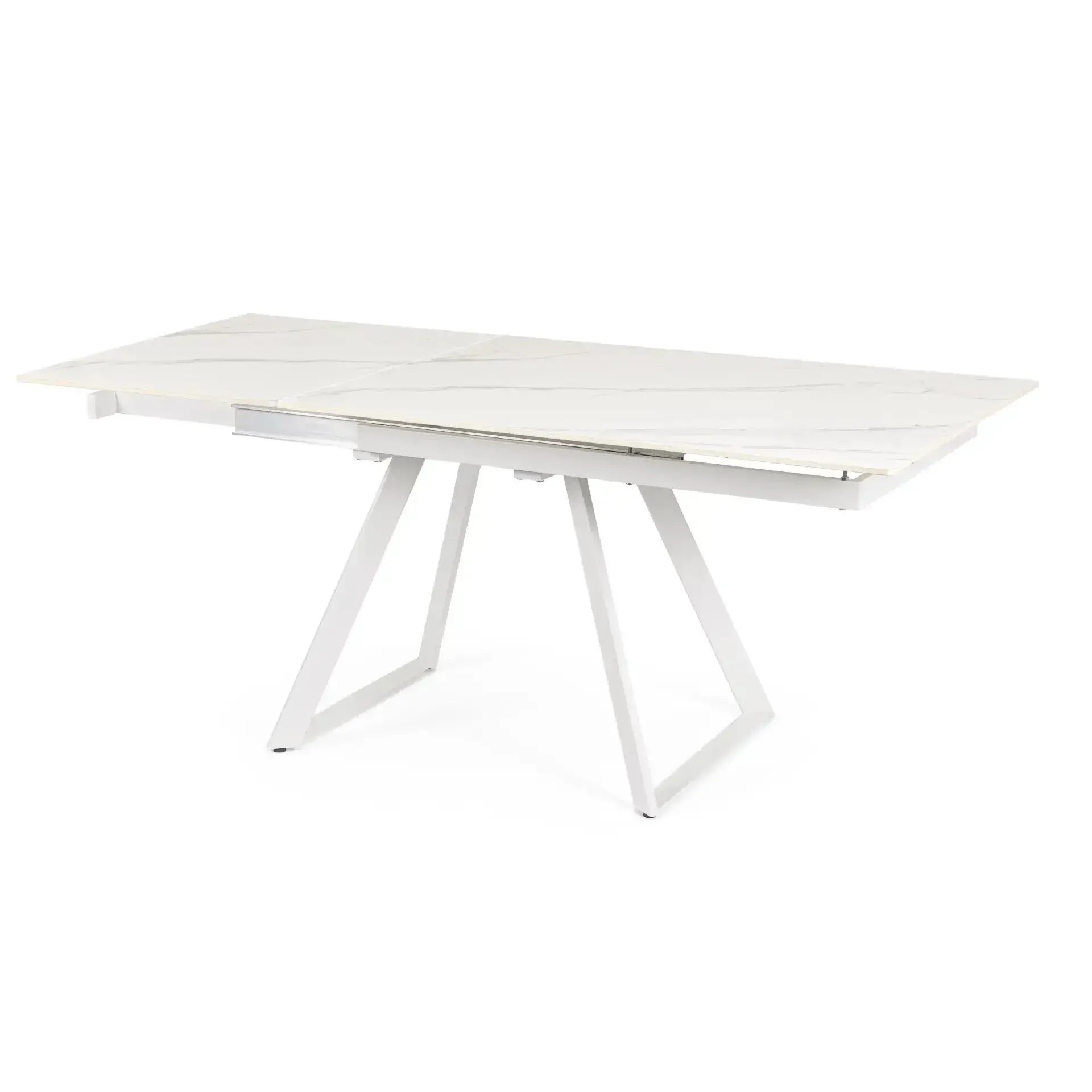 Stół rozkładany REETA 120-180x90 Bizzotto biały stal - gres