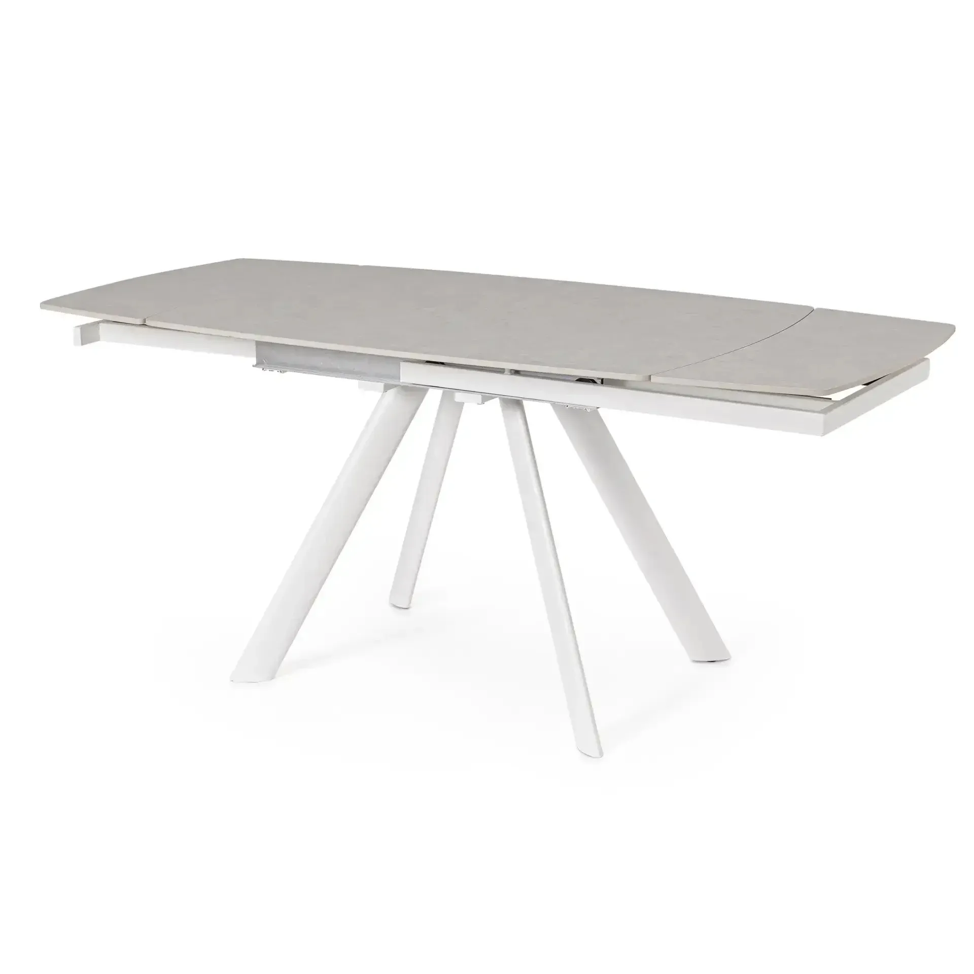 Stół rozkładany RAILI 120-180x85 Bizzotto biały stal - gres