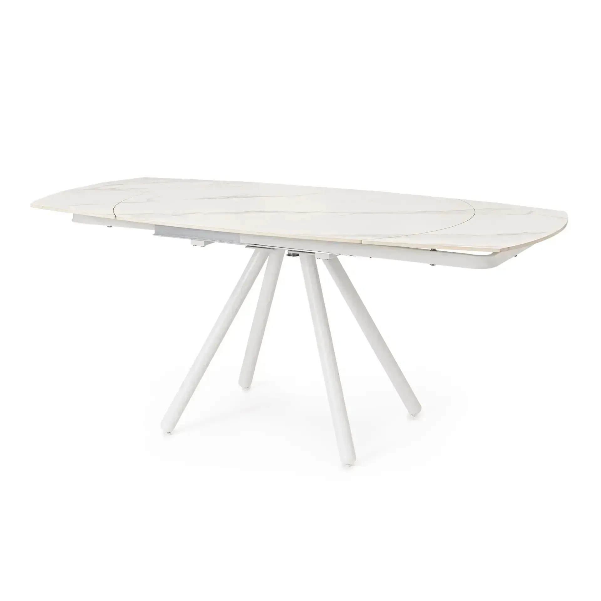 Stół rozkładany RAITA 120-180x89 Bizzotto biały stal - gres