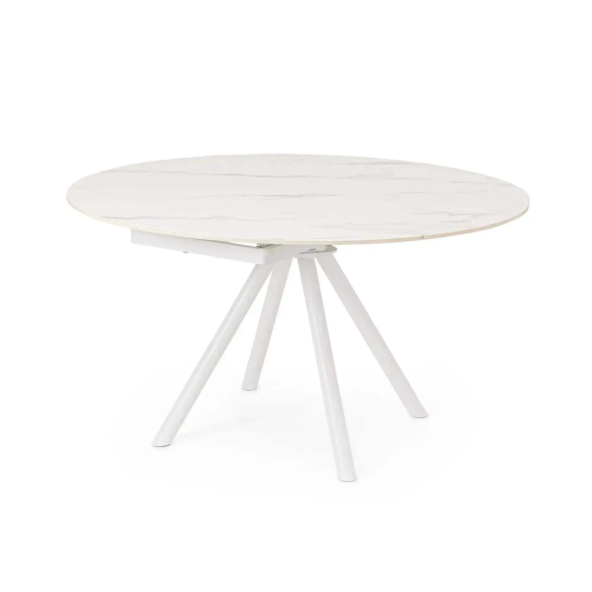 Stół rozkładany RAUNI Ø87-135 Bizzotto biały stal