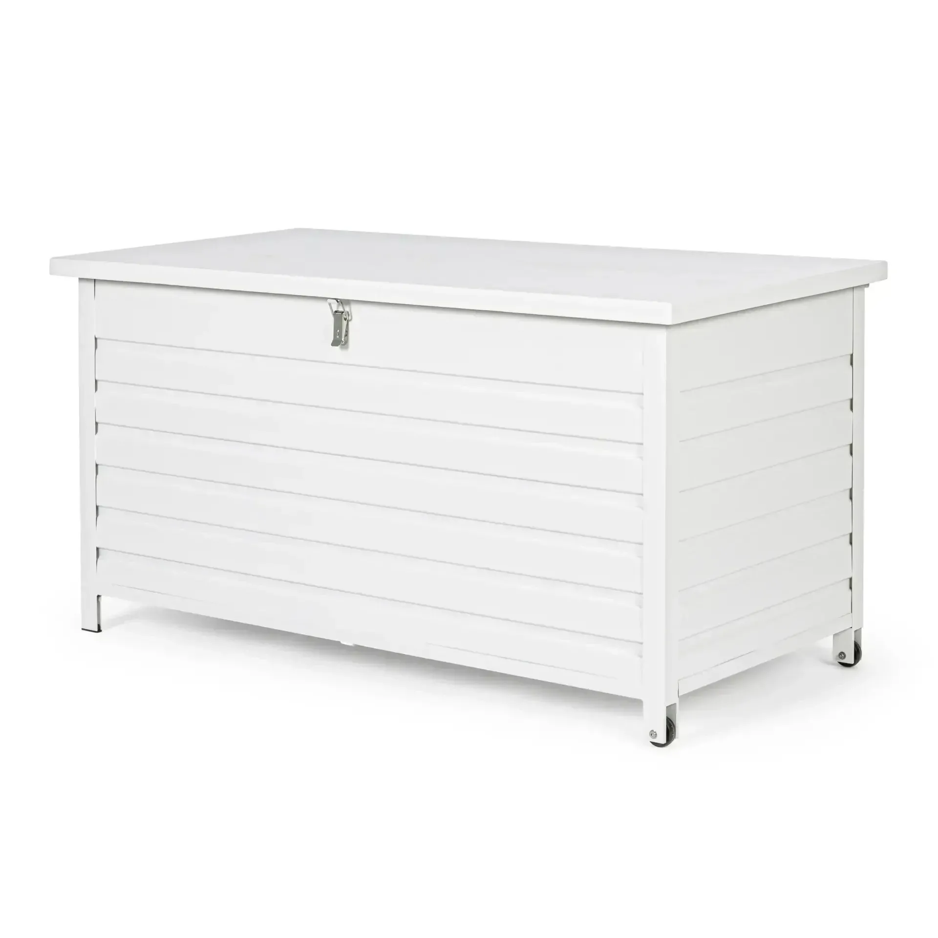 Skrzynia na taras ATLANTIC 155x97x83 Bizzotto biała aluminium