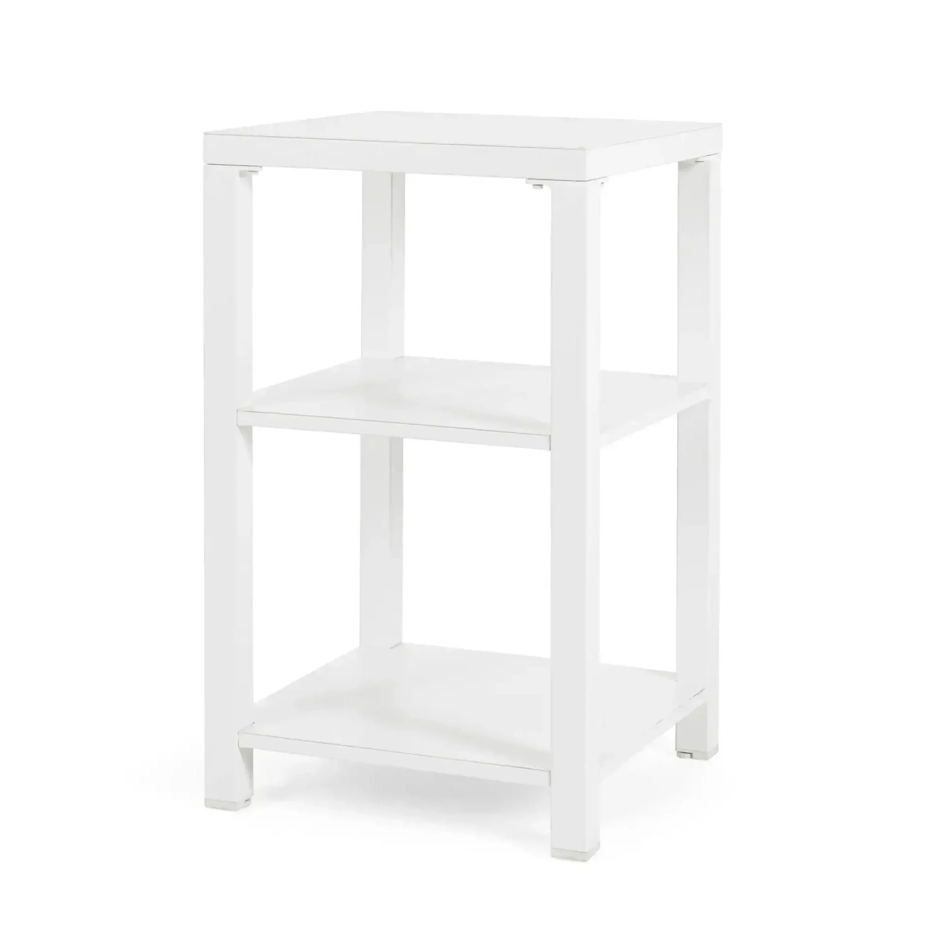 Stolik - komoda ogrodowa ATLANTIC 55x55 Bizzotto biała aluminium