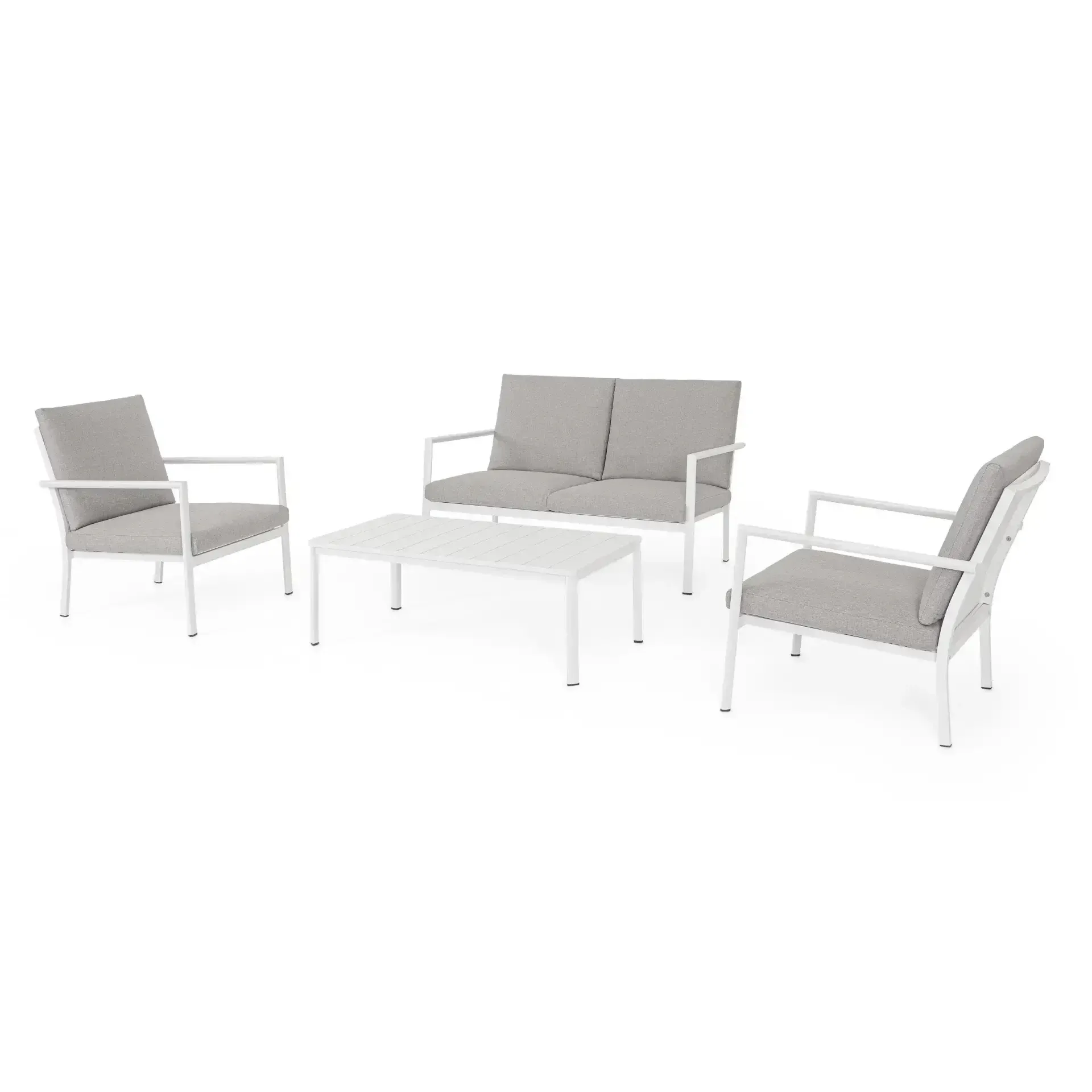 Meble na taras KONNOR  Bizzotto białe aluminium