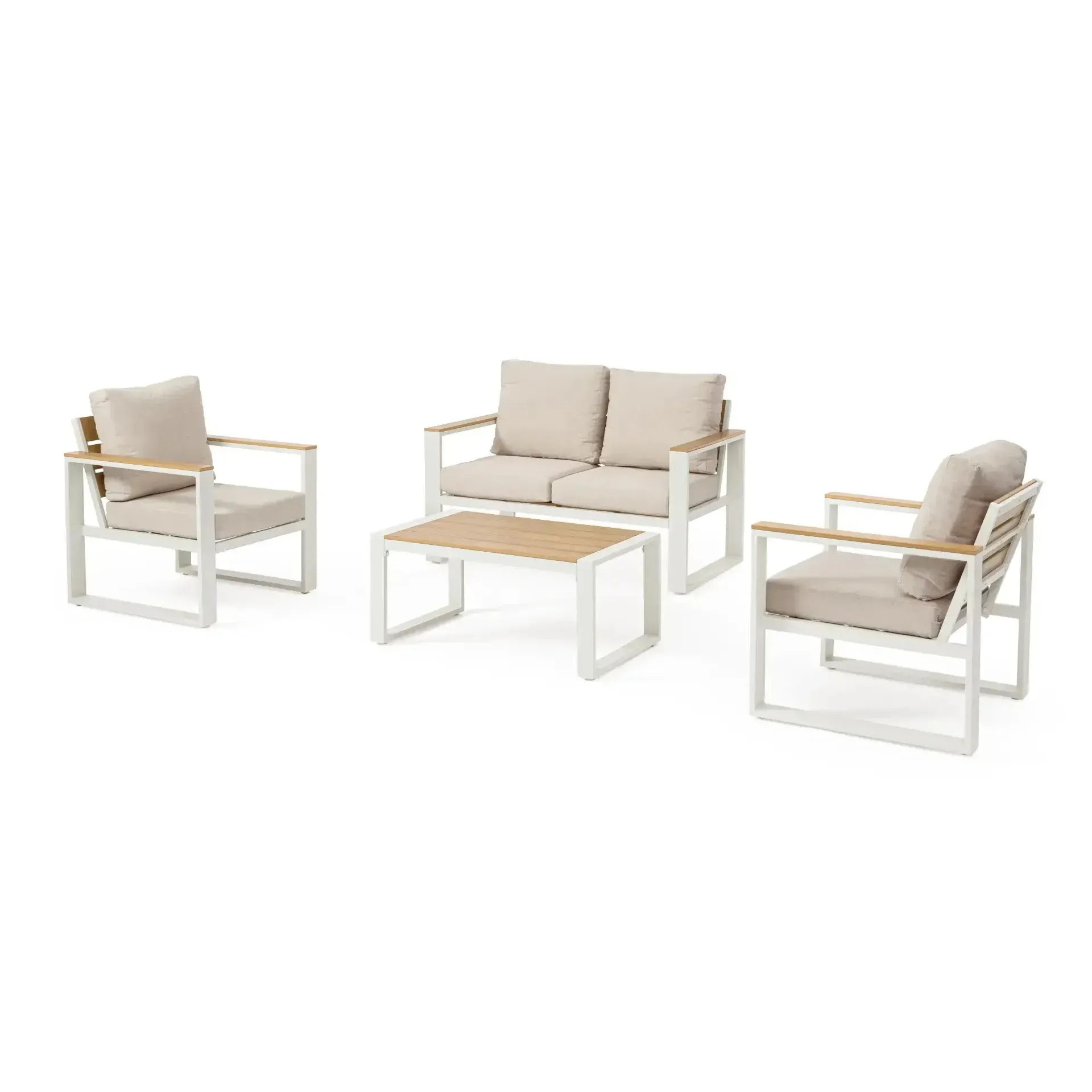 Zestaw mebli tarasowych LEANDRO  Bizzotto biały aluminium