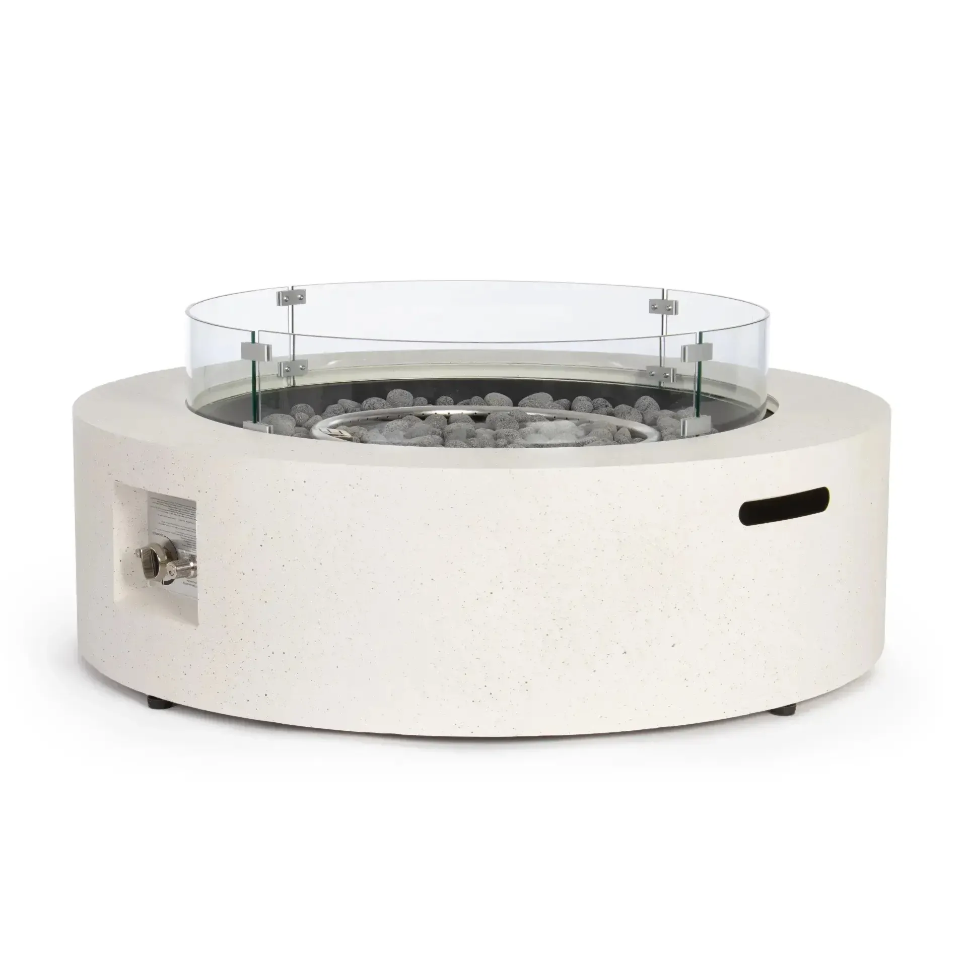 Okrągłe palenisko ogrodowe gazowe WOLKE Ø104 Bizzotto beżowe stal