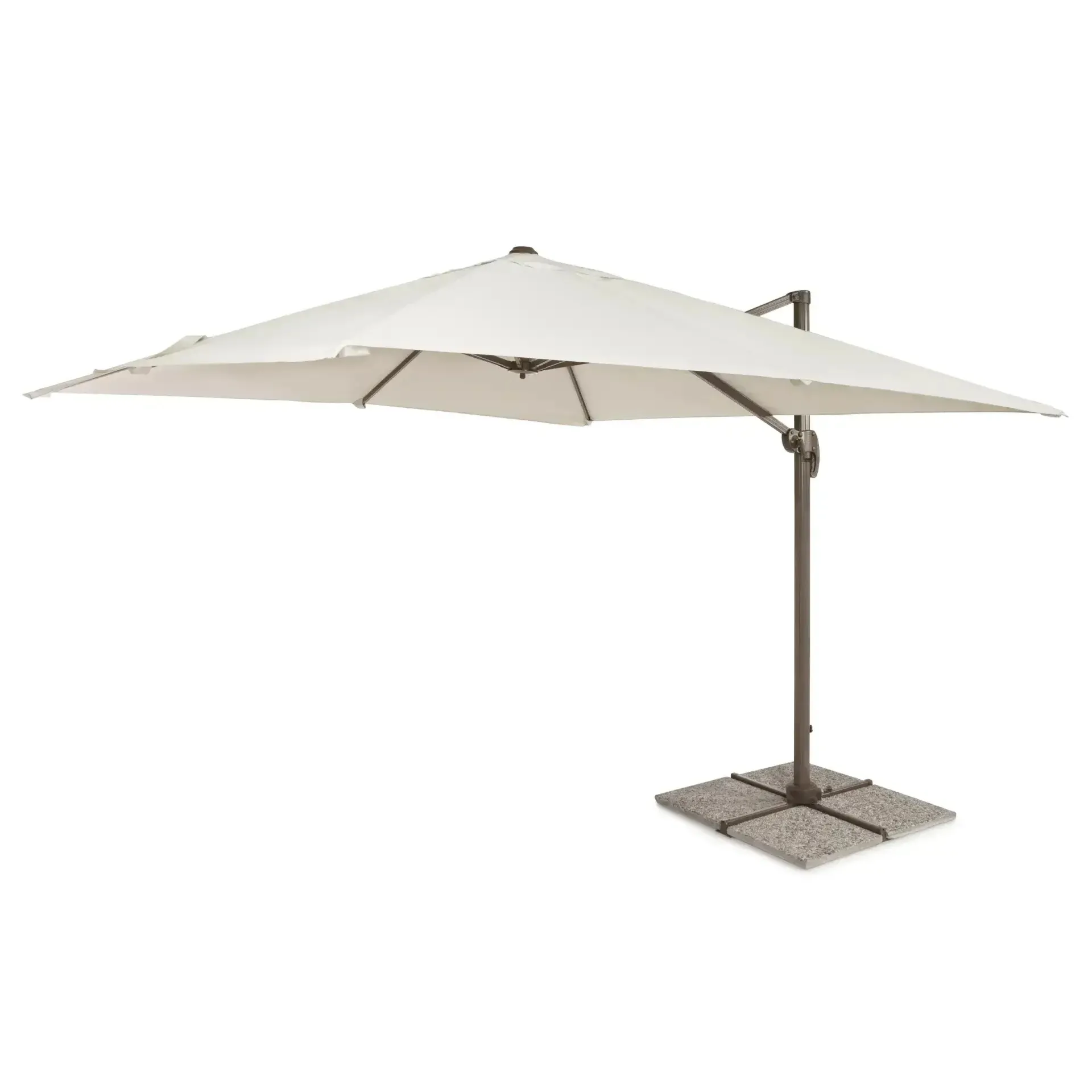 Duży kwadratowy parasol ogrodowy DALLAS 300x300 Bizzotto kremowy aluminium