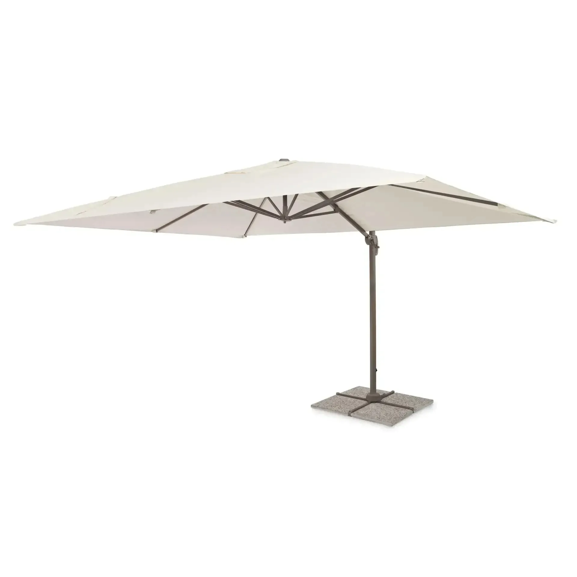 Duży prostokątny parasol ogrodowy DALLAS 400x300 Bizzotto kremowy aluminium