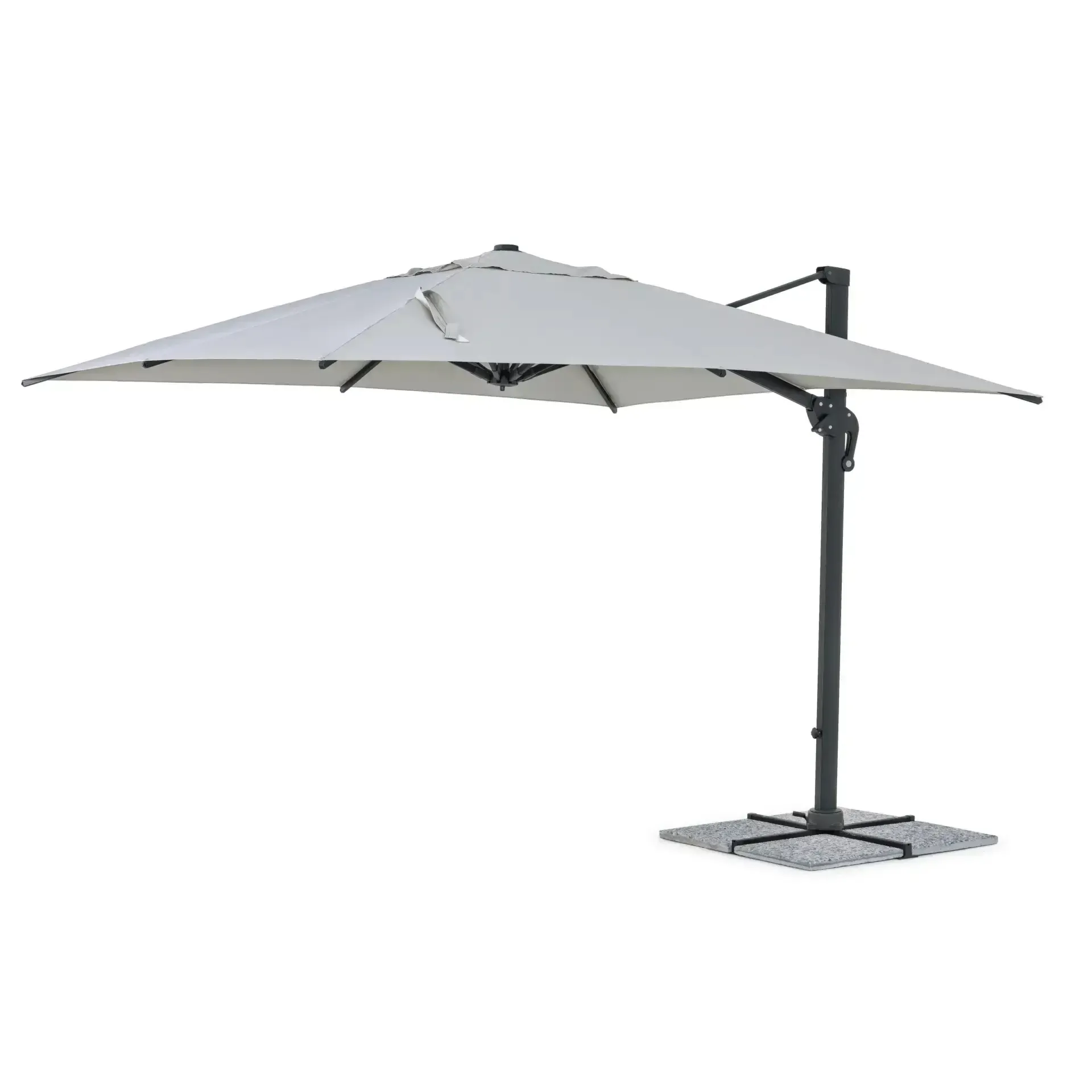 Parasol do ogrodu kwadratowy INES 300x300 Bizzotto szary aluminium