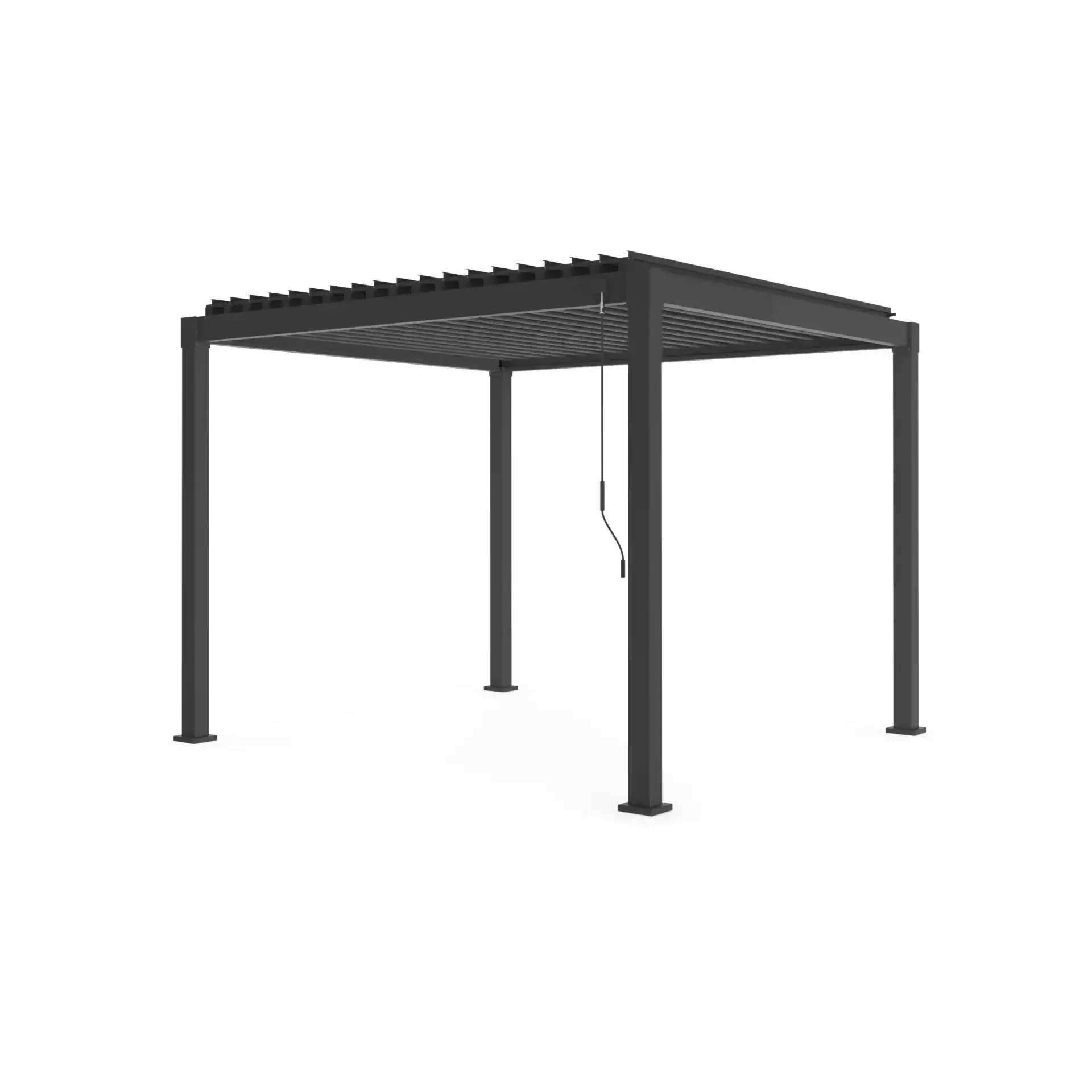 Pergola manualna - pawilon ogrodowy GARDA 300x300 Bizzotto antracytowa stal