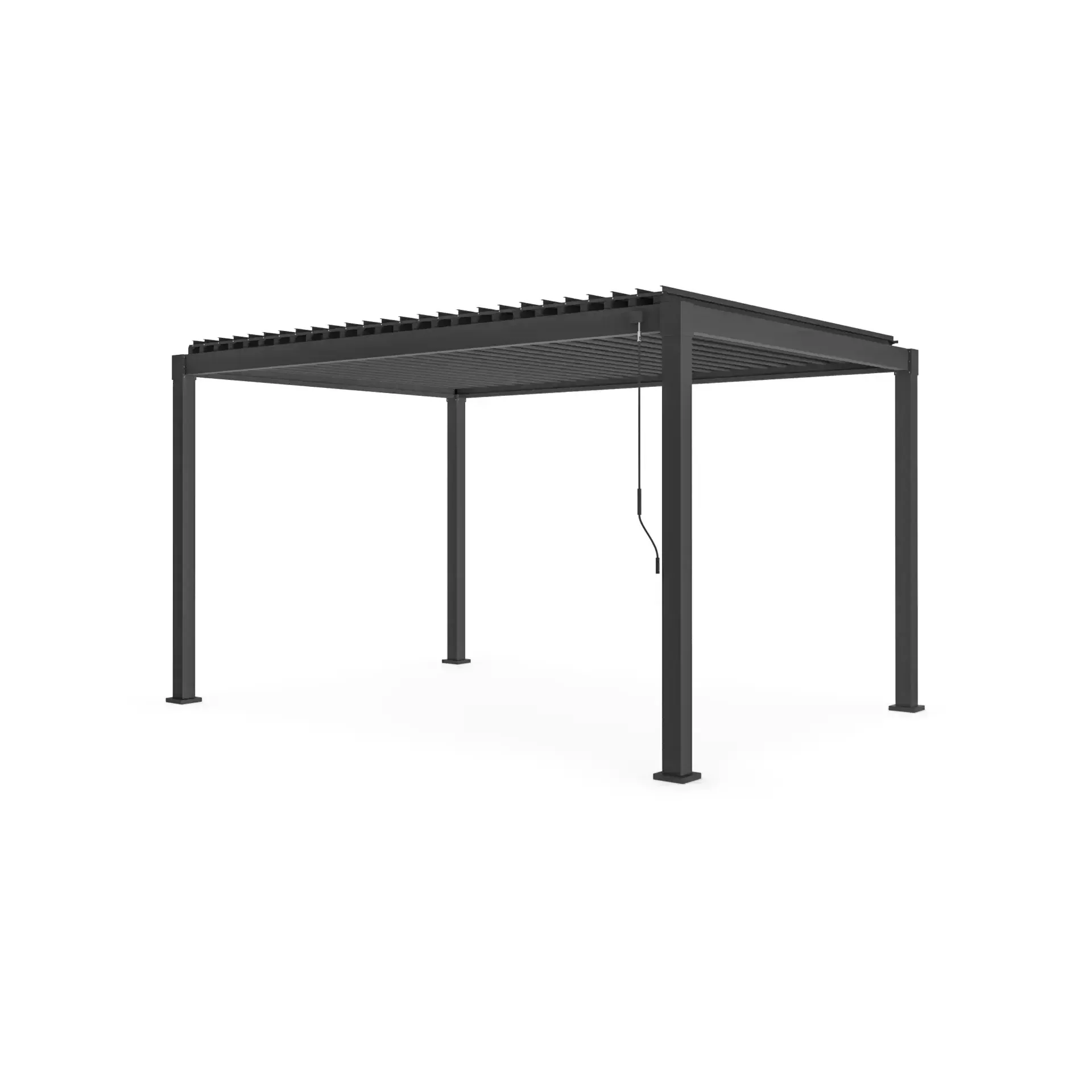 Zadaszenie tarasu manualne - pergola GARDA 400x300 Bizzotto antracytowe stal