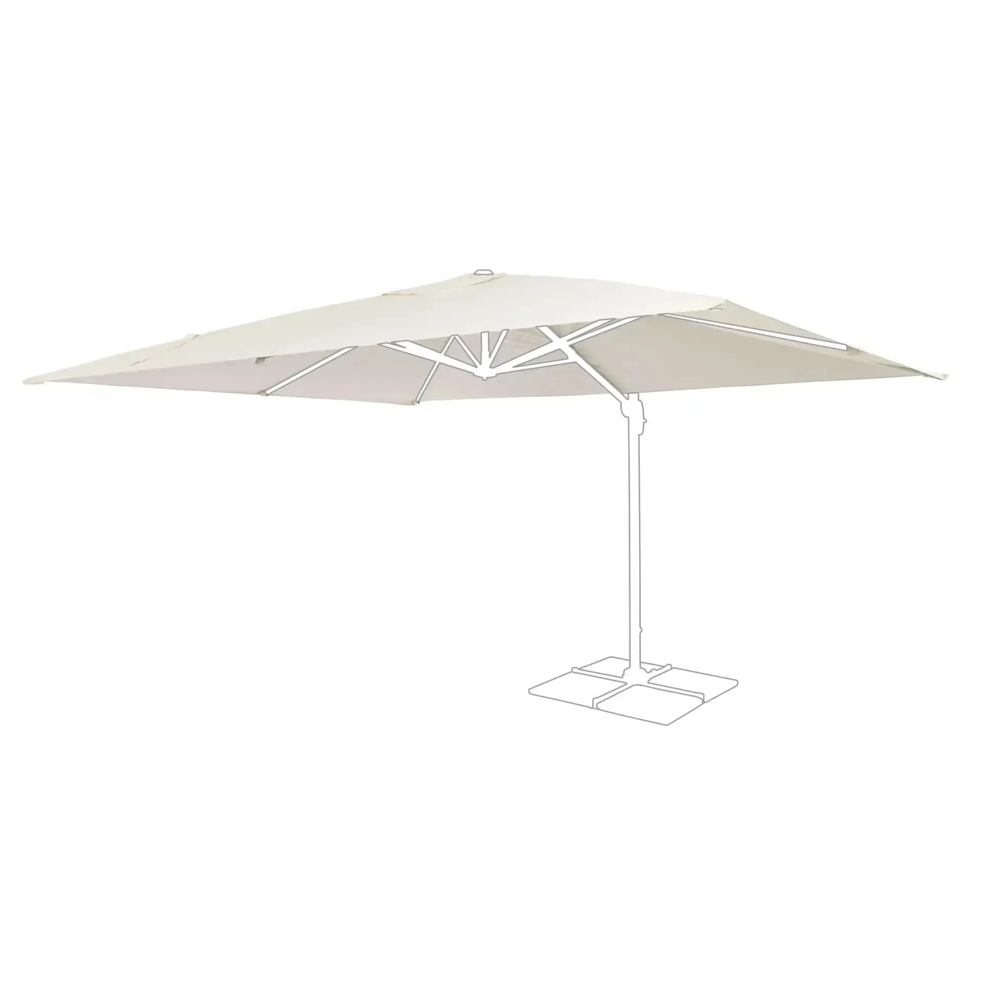 Poszycie czaszy parasola  DALLAS 400x300 Bizzotto beżowe poliester