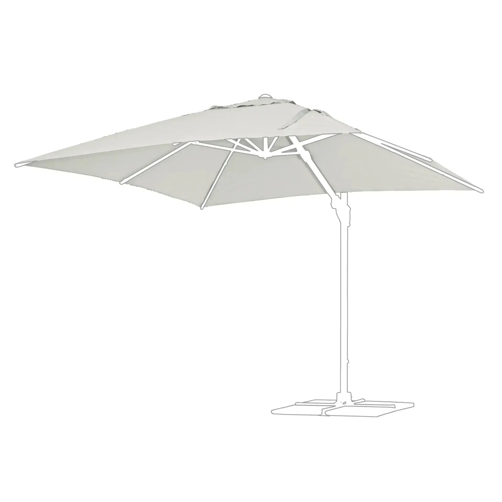 Poszycie czaszy parasola  EDEN 300x300 Bizzotto szare poliester