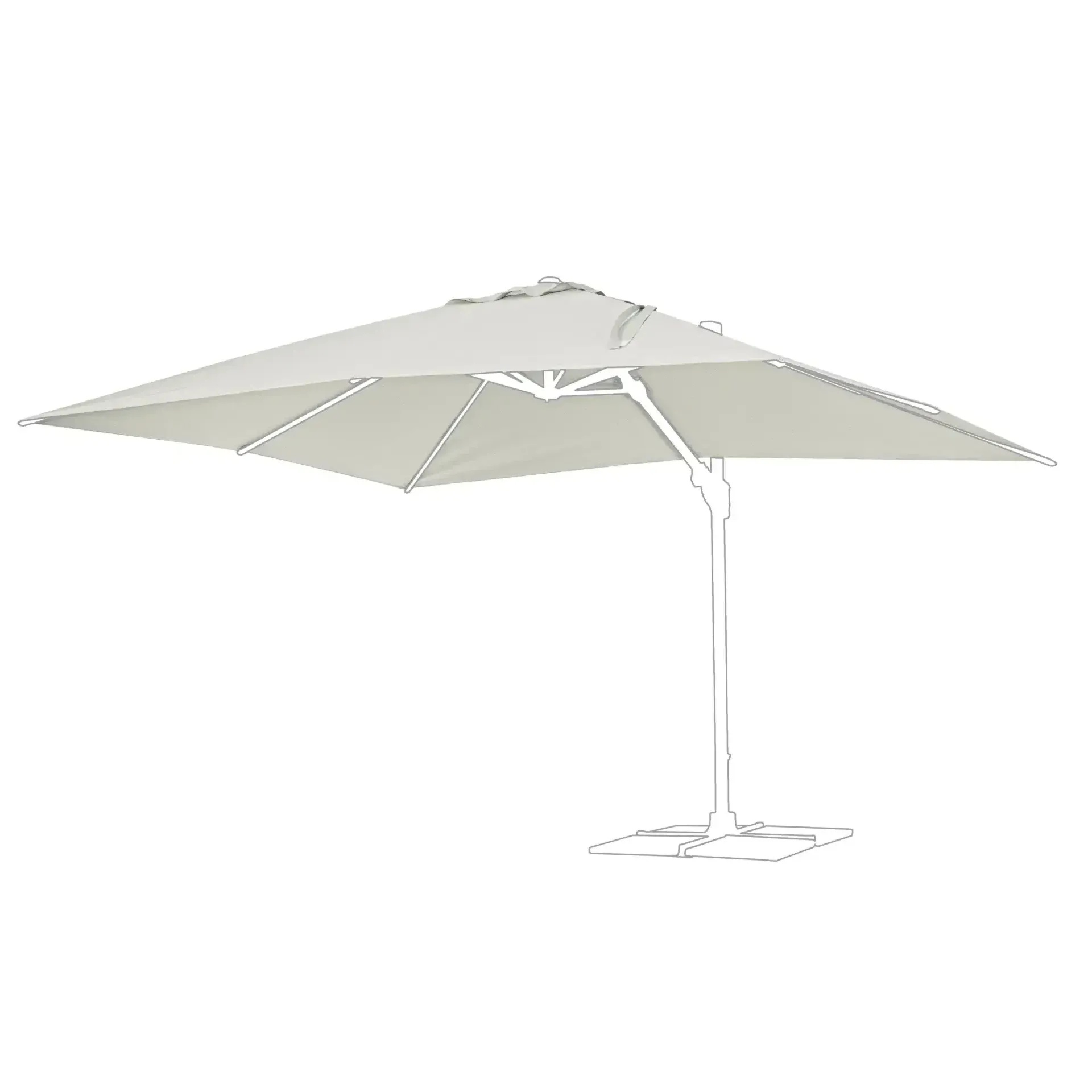 Poszycie czaszy parasola  EDEN 400x300 Bizzotto szare poliester