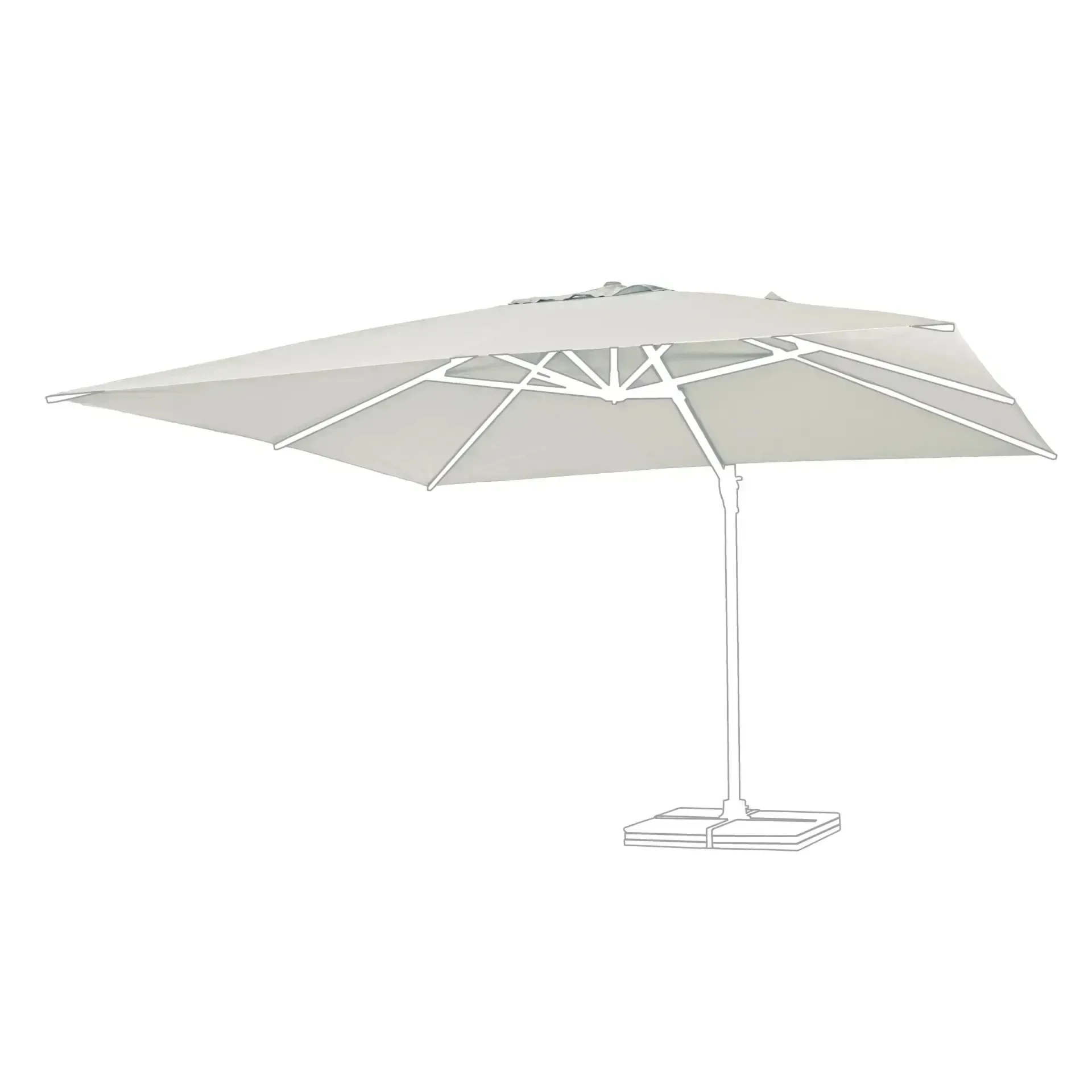 Poszycie czaszy parasola  EDEN 400x400 Bizzotto szare poliester