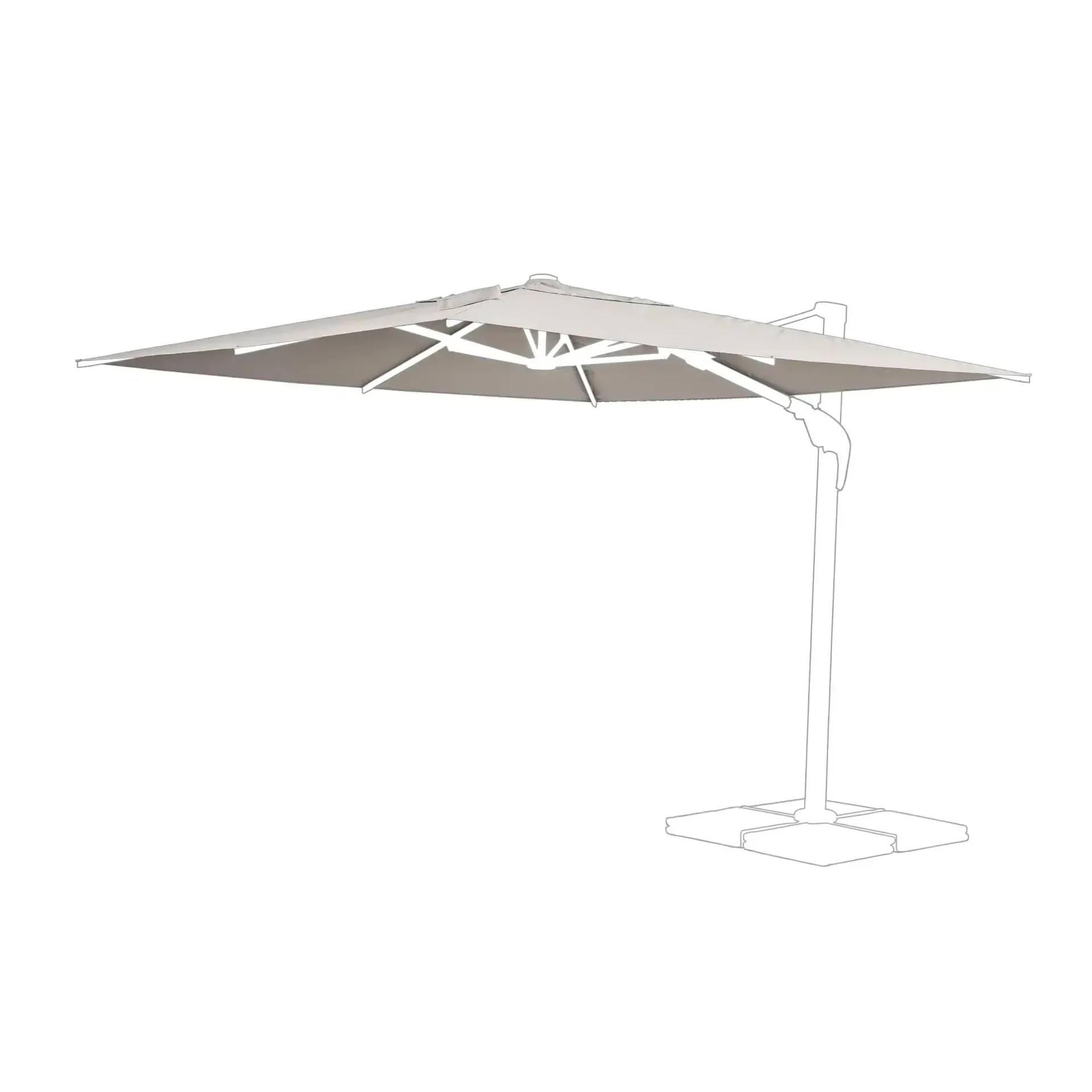 Poszycie czaszy parasola  ARIES 300x300 Bizzotto szare poliester