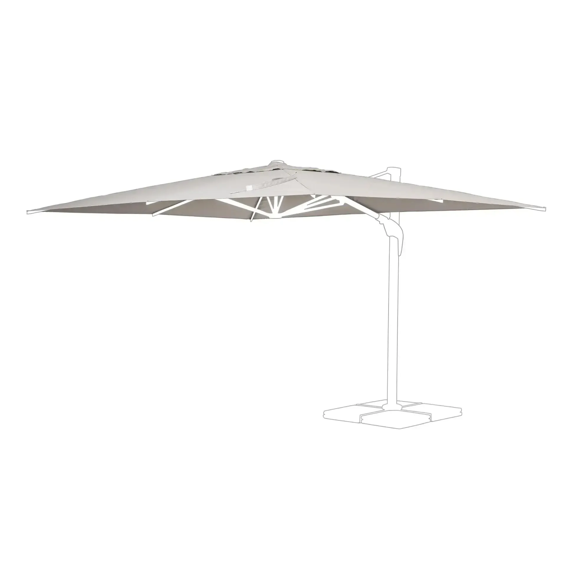 Poszycie czaszy parasola  ARIES 400x300 Bizzotto szare poliester