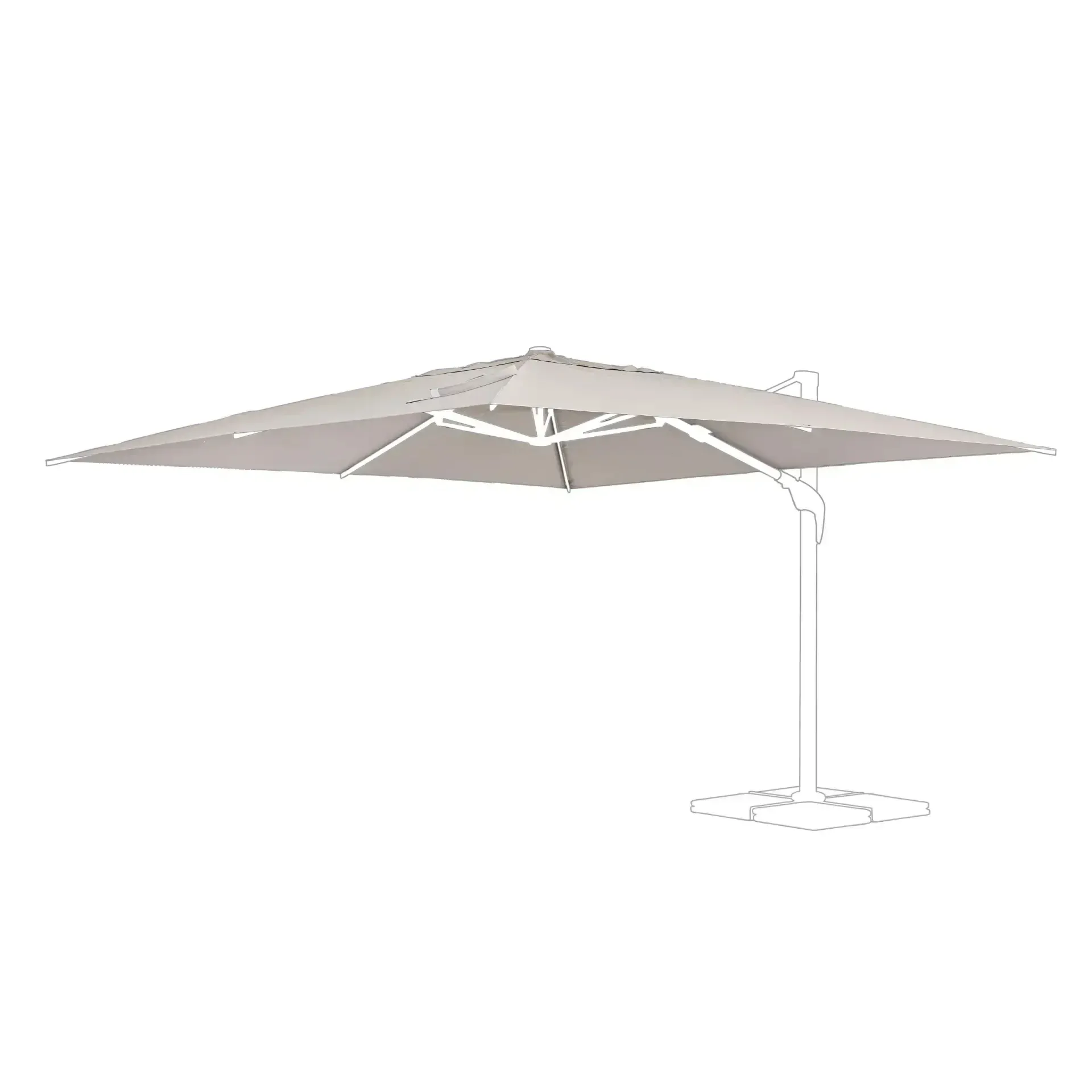 Poszycie czaszy parasola  ARIES 400x400 Bizzotto szare poliester