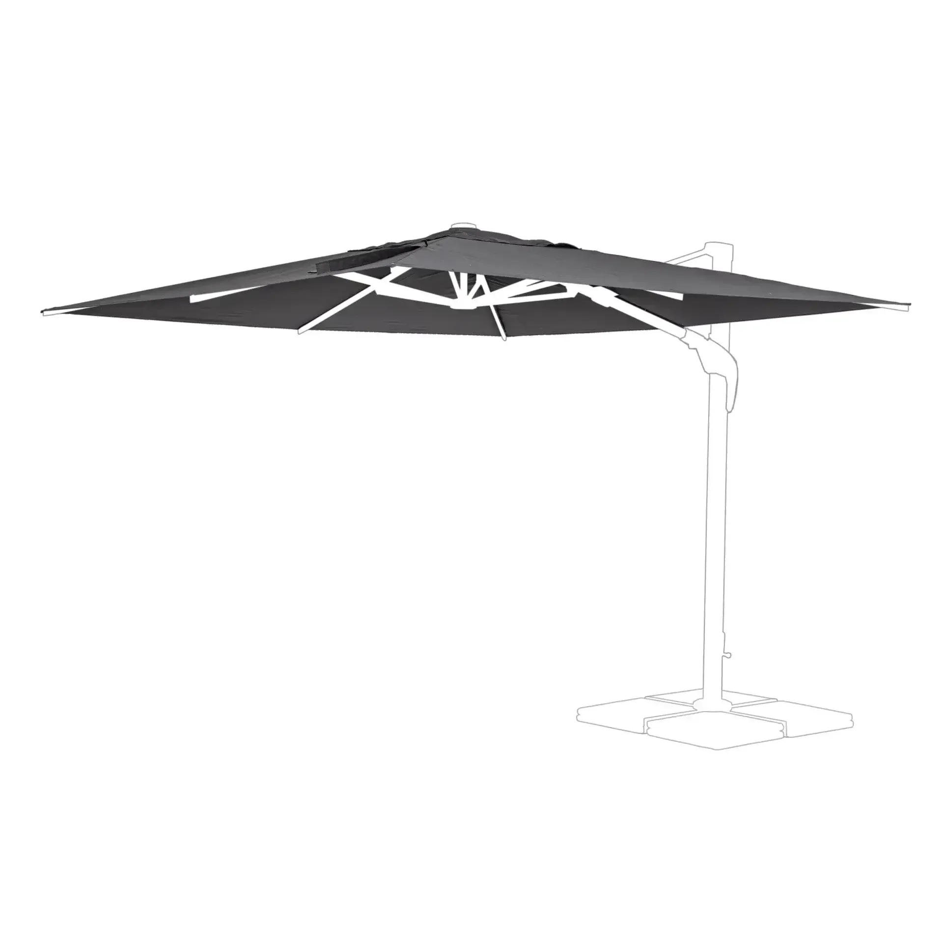 Poszycie czaszy parasola  ARIES 300x300 Bizzotto antracytowe poliester