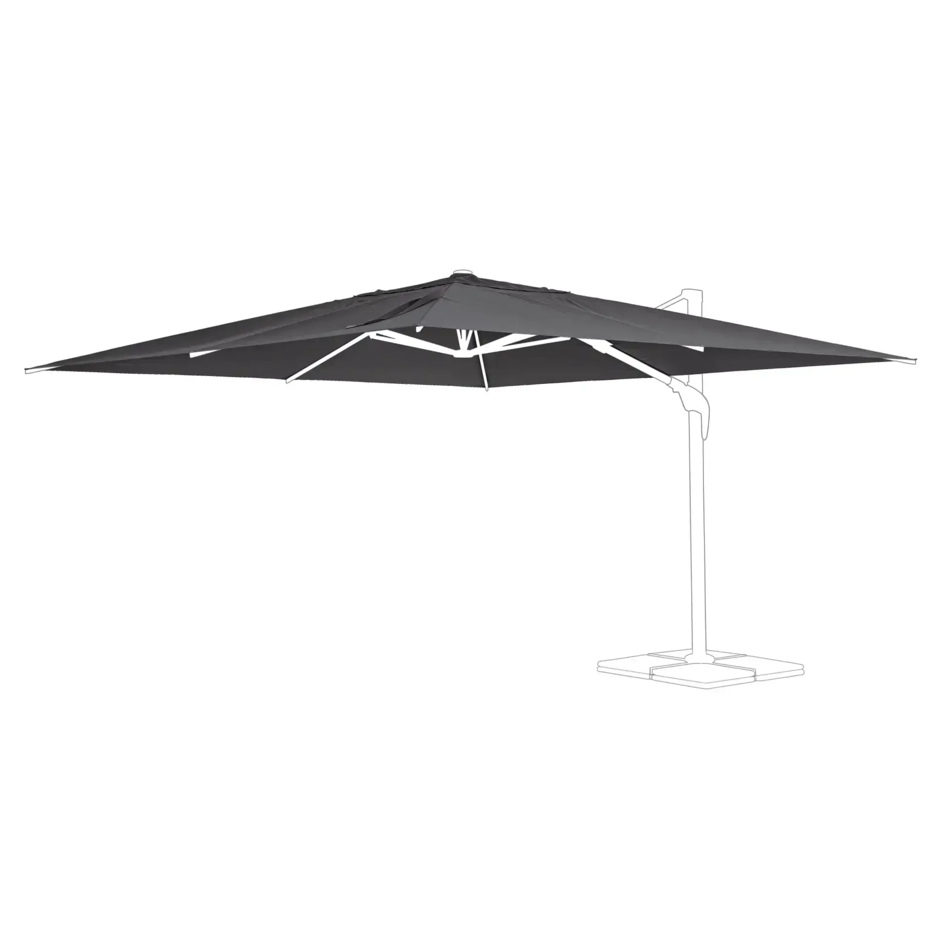 Poszycie czaszy parasola  ARIES 400x400 Bizzotto antracytowe poliester