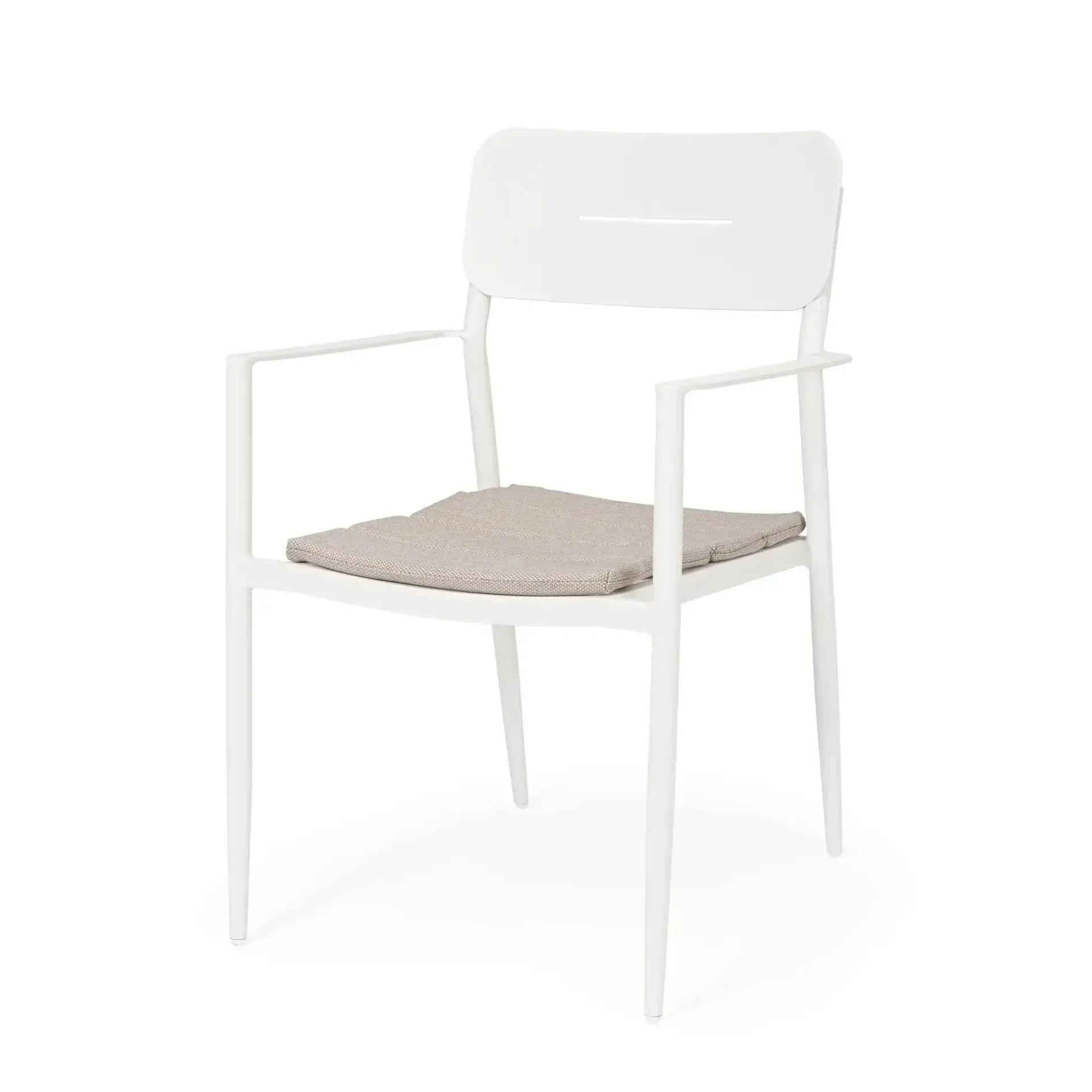 Krzesło ogrodowe NEBULA  Bizzotto białe aluminiowe