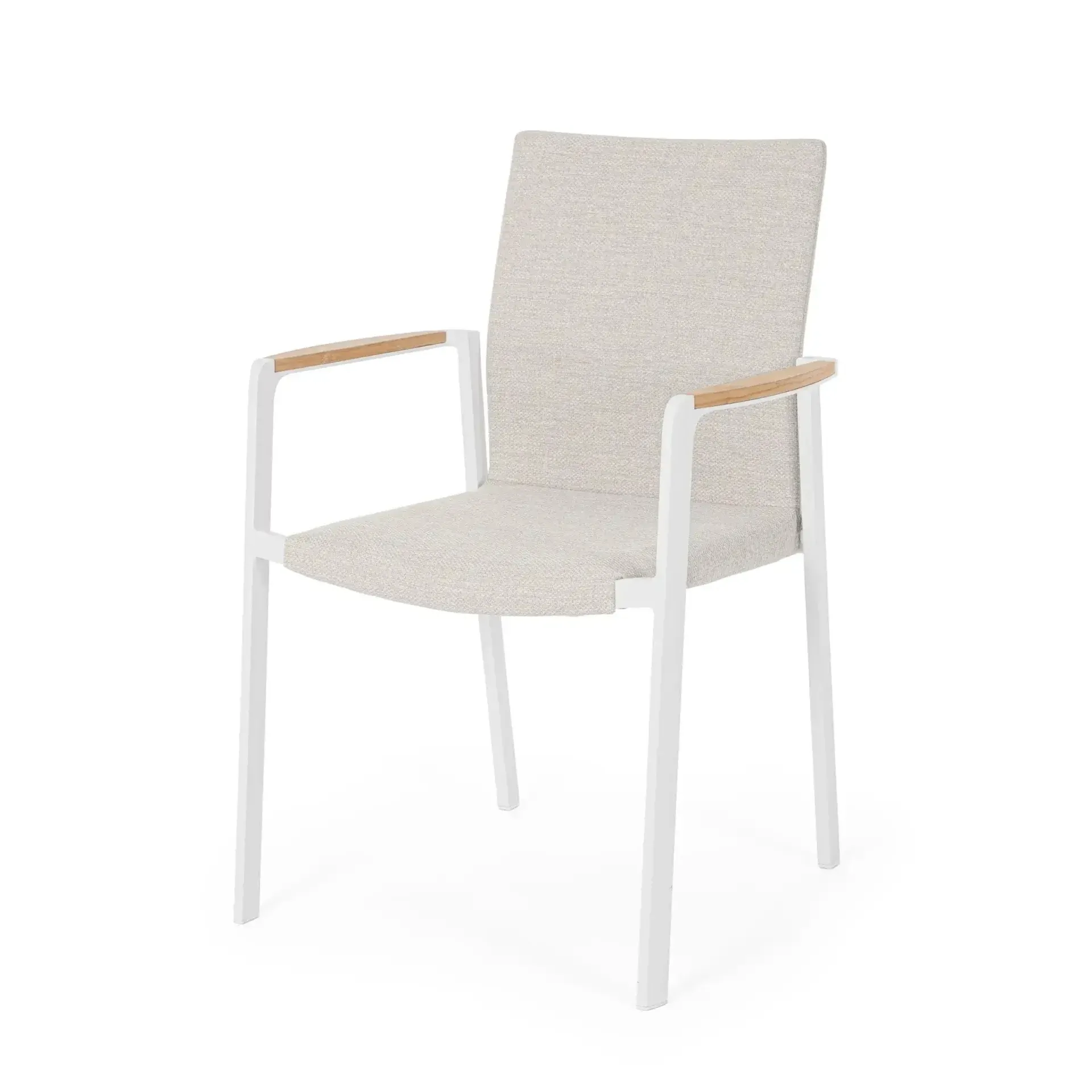 Krzesło ogrodowe JALISCO  Bizzotto białe aluminiowe