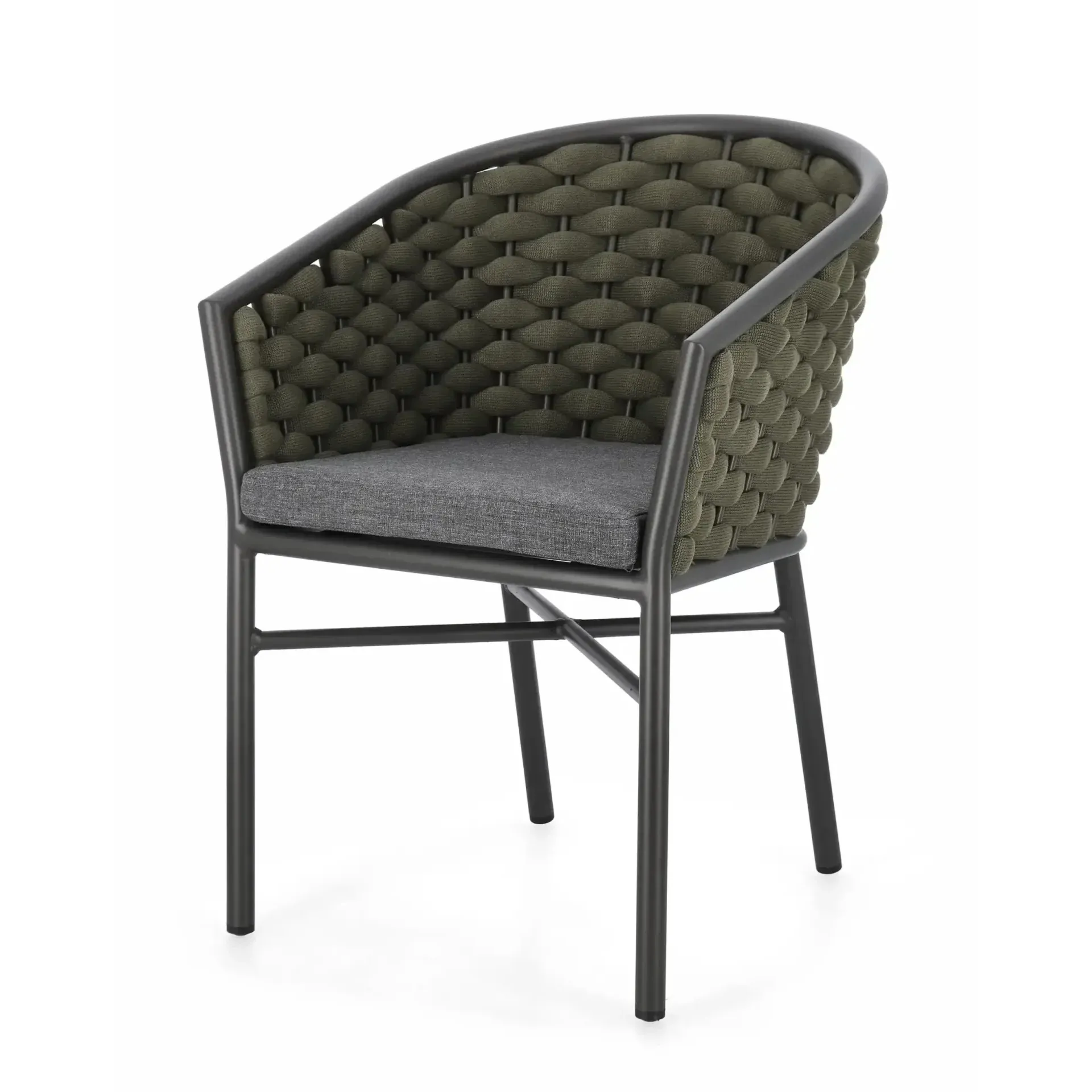 Krzesło ogrodowe MARGALIDA  Bizzotto antracytowo-zielone aluminiowe