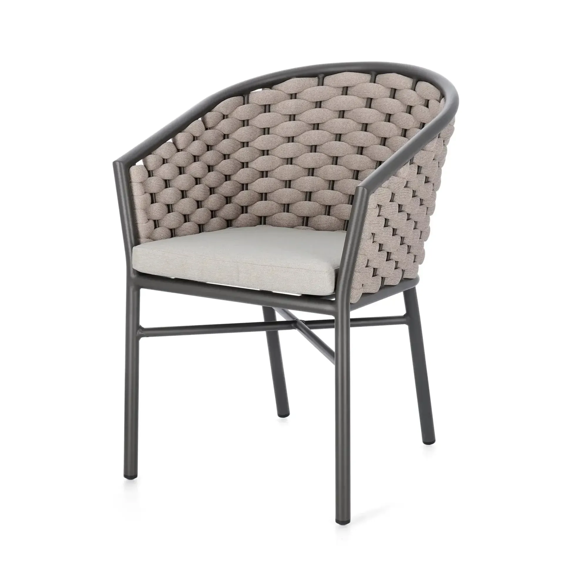 Krzesło ogrodowe MARGALIDA  Bizzotto antracytowo-beżowe aluminiowe