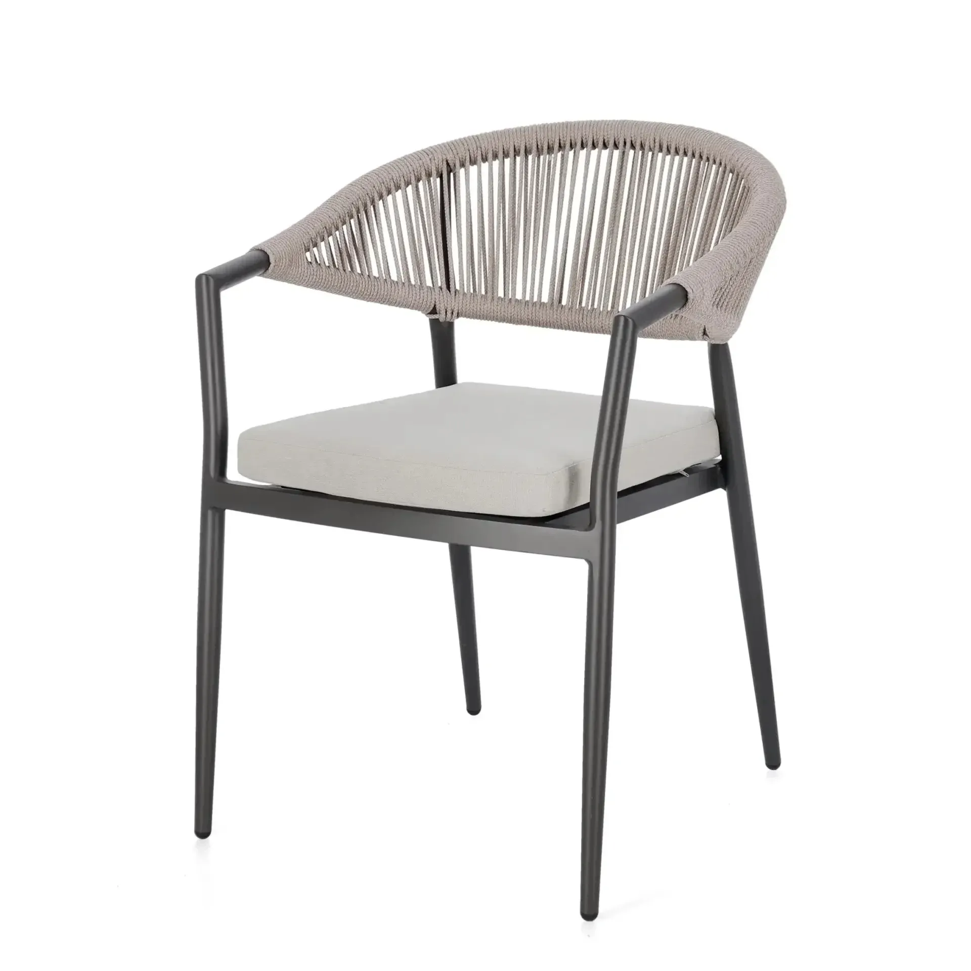 Krzesło ogrodowe MILLOR Bizzotto antracytowo-beżowe aluminiowe