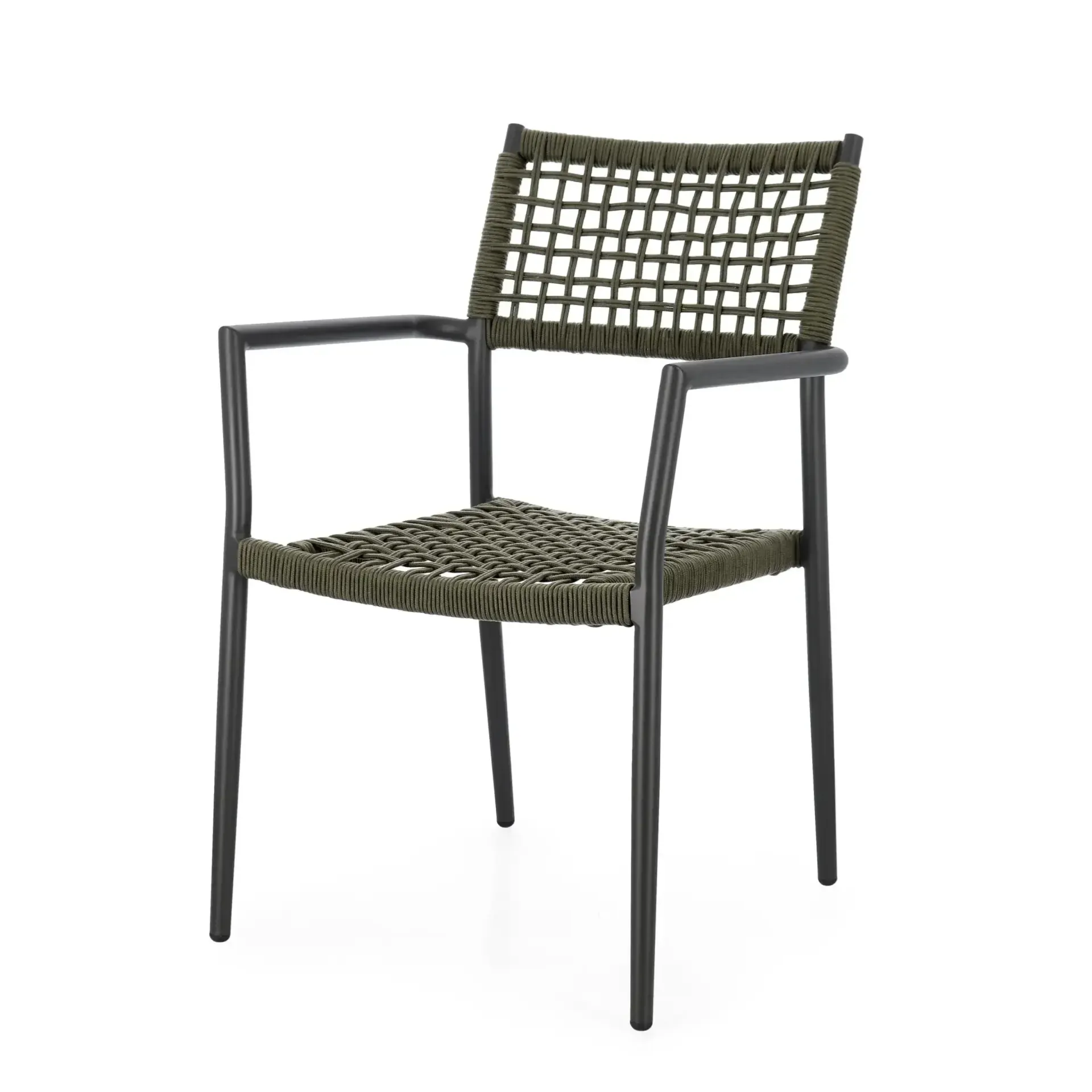 Krzesło ogrodowe CALETA  Bizzotto antracytowo-zielone aluminiowe