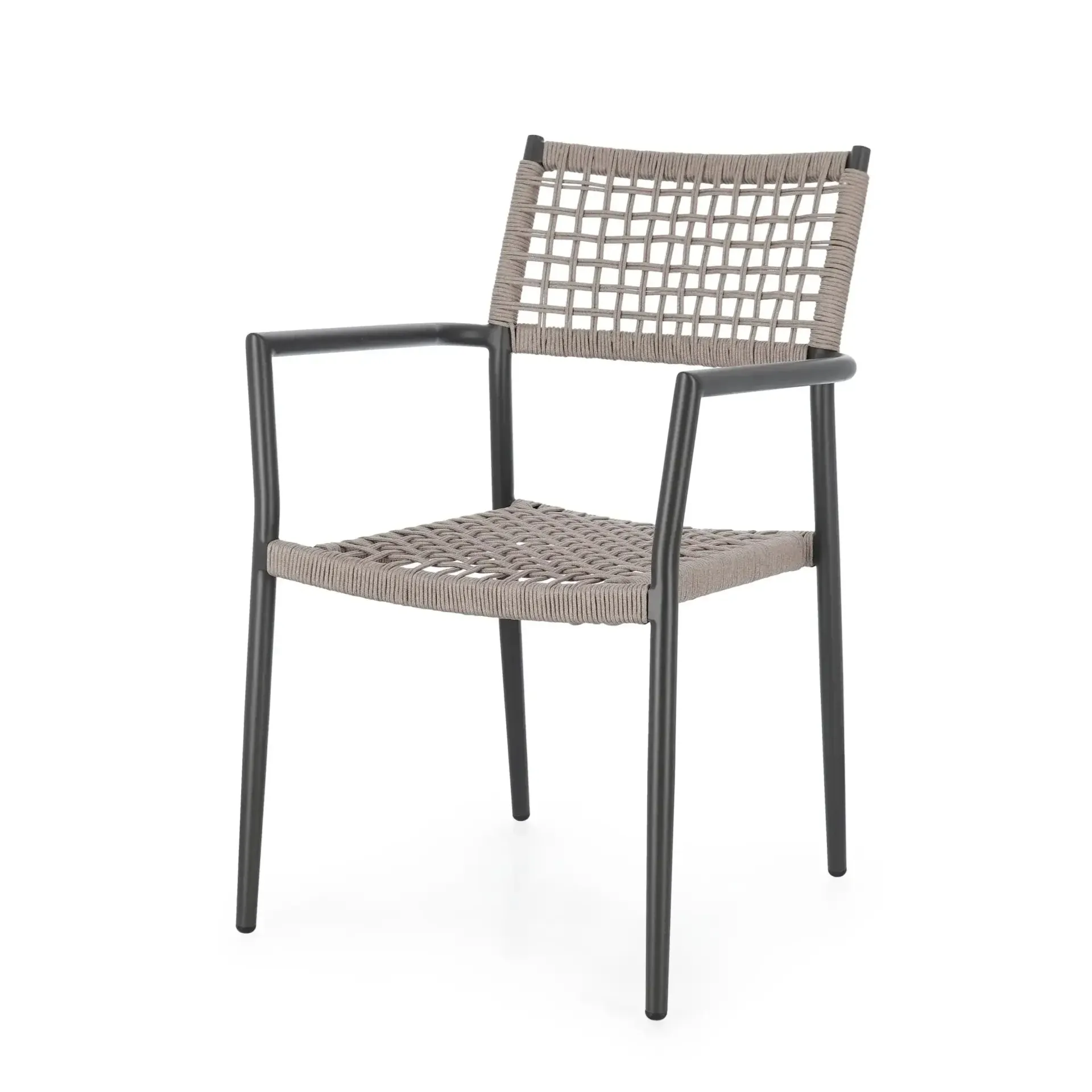 Krzesło ogrodowe CALETA  Bizzotto antracytowo-beżowe aluminiowe