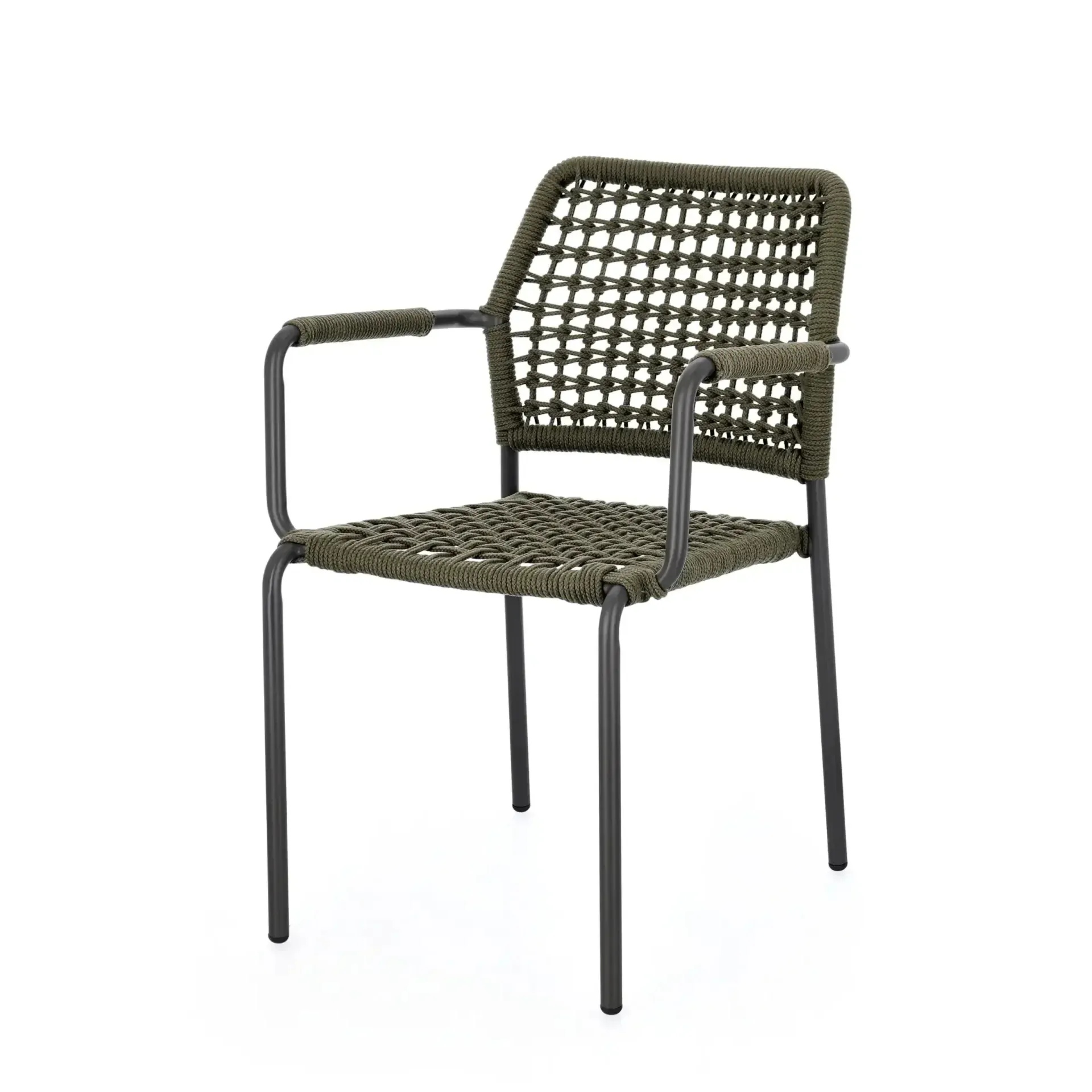 Krzesło ogrodowe RAJADA Bizzotto antracytowo-zielone aluminiowe