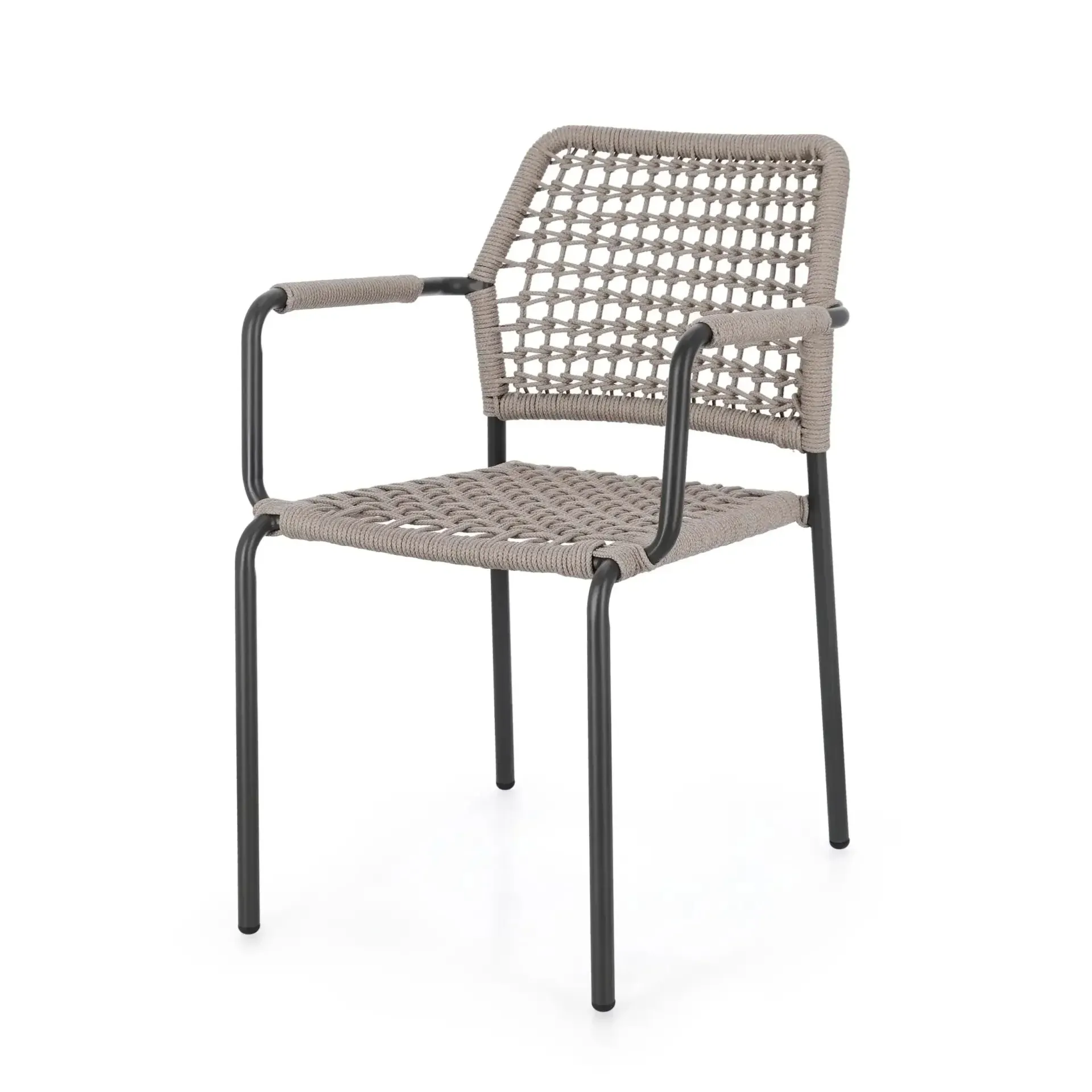 Krzesło ogrodowe RAJADA Bizzotto antracytowo-beżowe aluminiowe