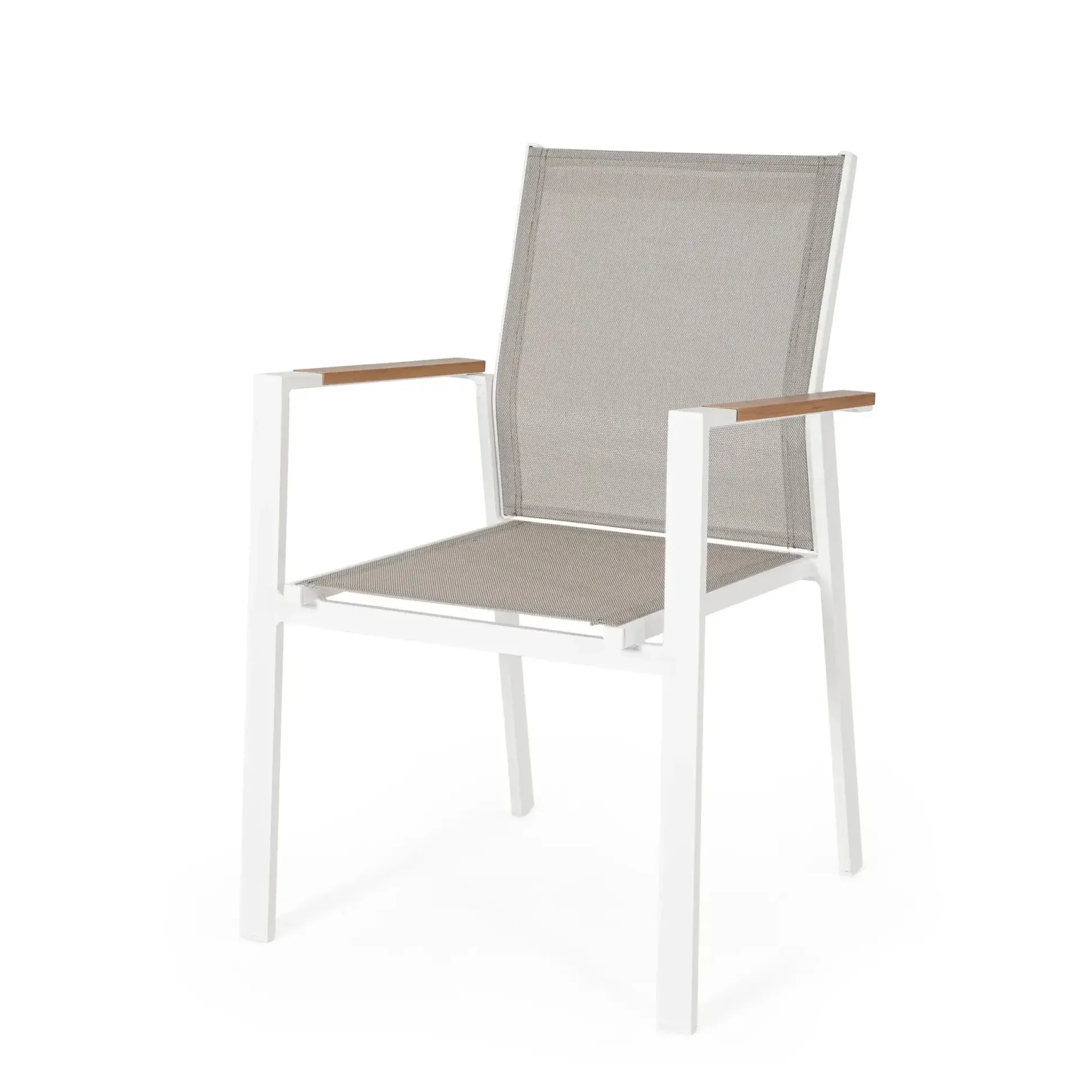 Krzesło ogrodowe HETA  Bizzotto białe aluminiowe