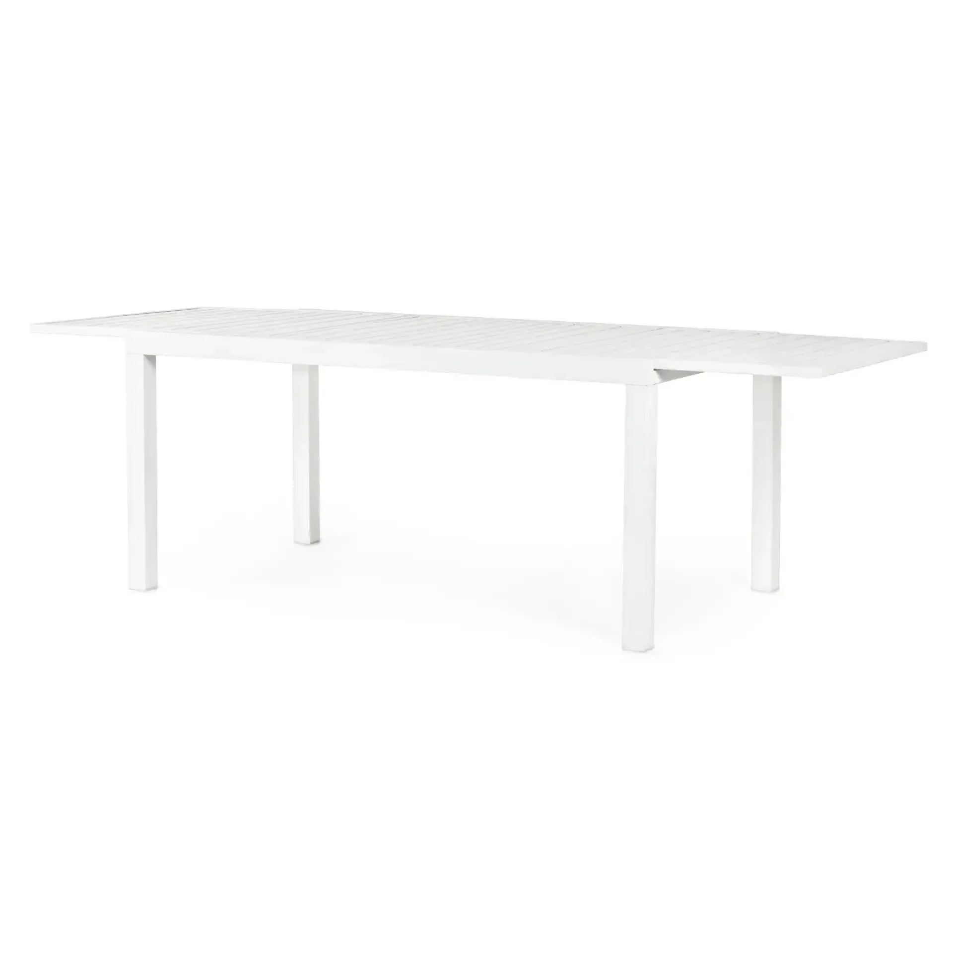 Rozkładany stół ogrodowy HILDE 160-240x90 Bizzotto biały teakowy