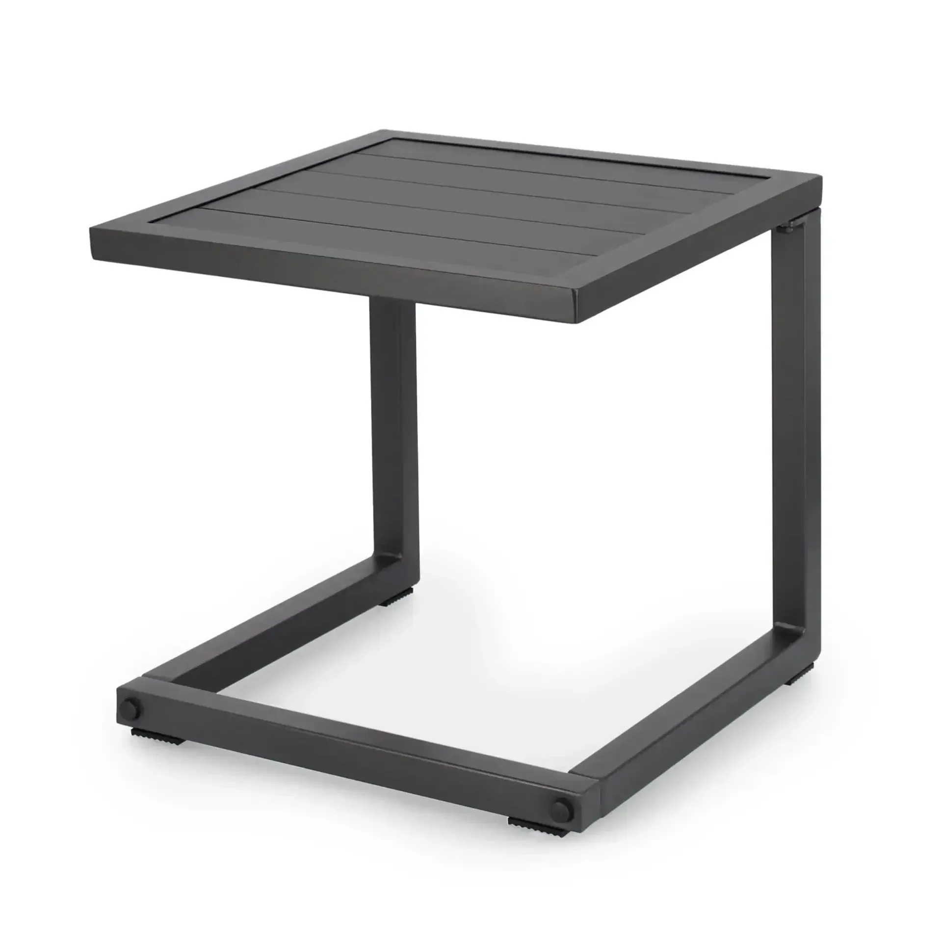 Stolik do leżaka HILDE 40x40 Bizzotto czarny aluminiowy