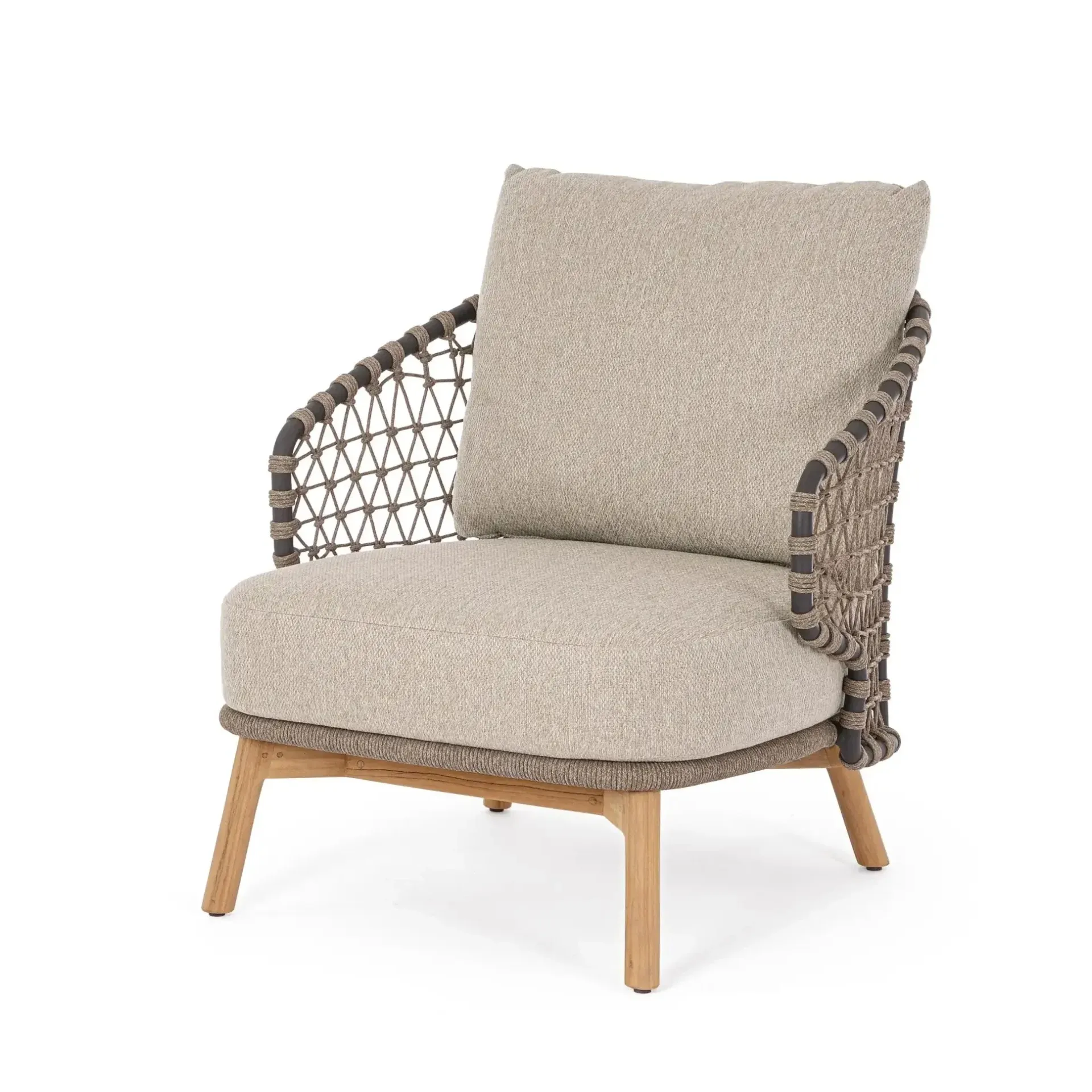 Fotel ogrodowy EULARIA 77,5x89,5 Bizzotto beżowy aluminium-teak