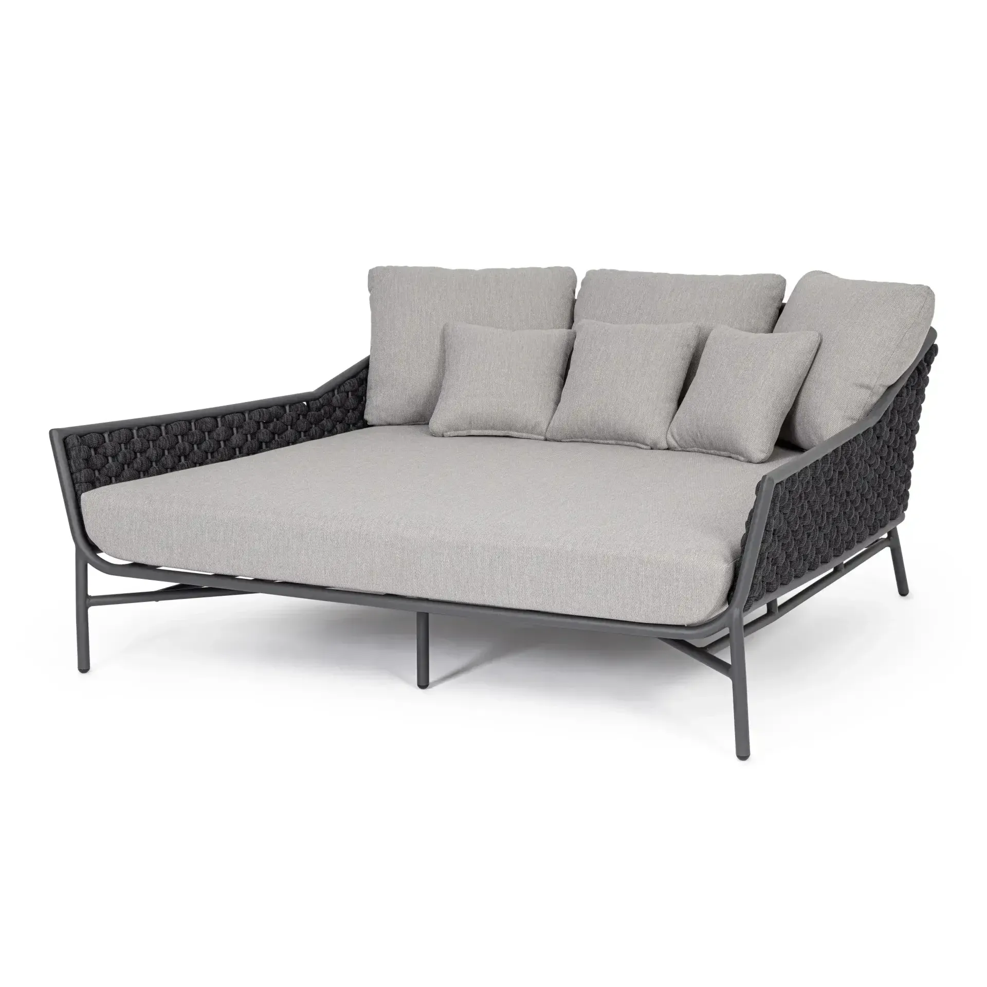 Łóżko ogrodowe EVERLY 166x153 Bizzotto atracytowe aluminium